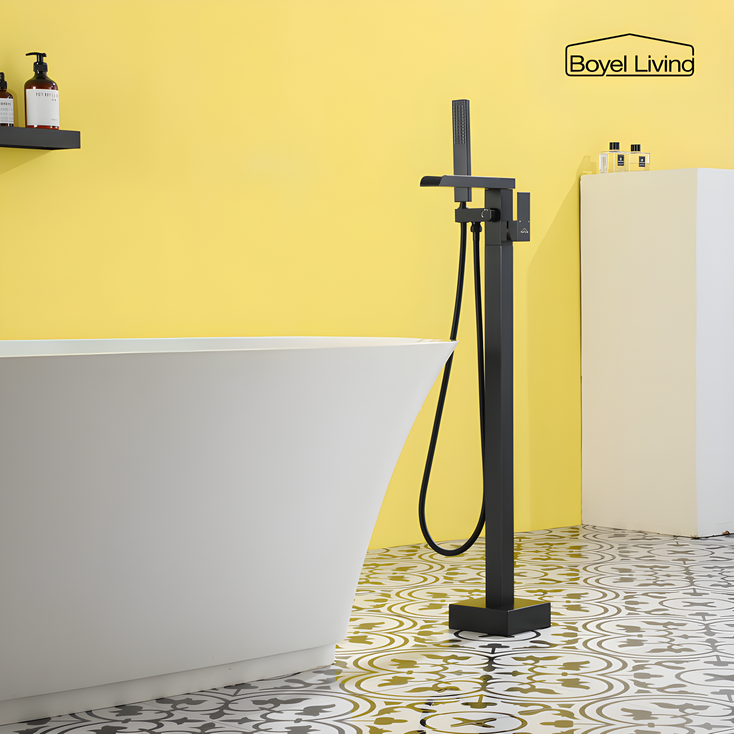 Floor Tub Filler with Diverter