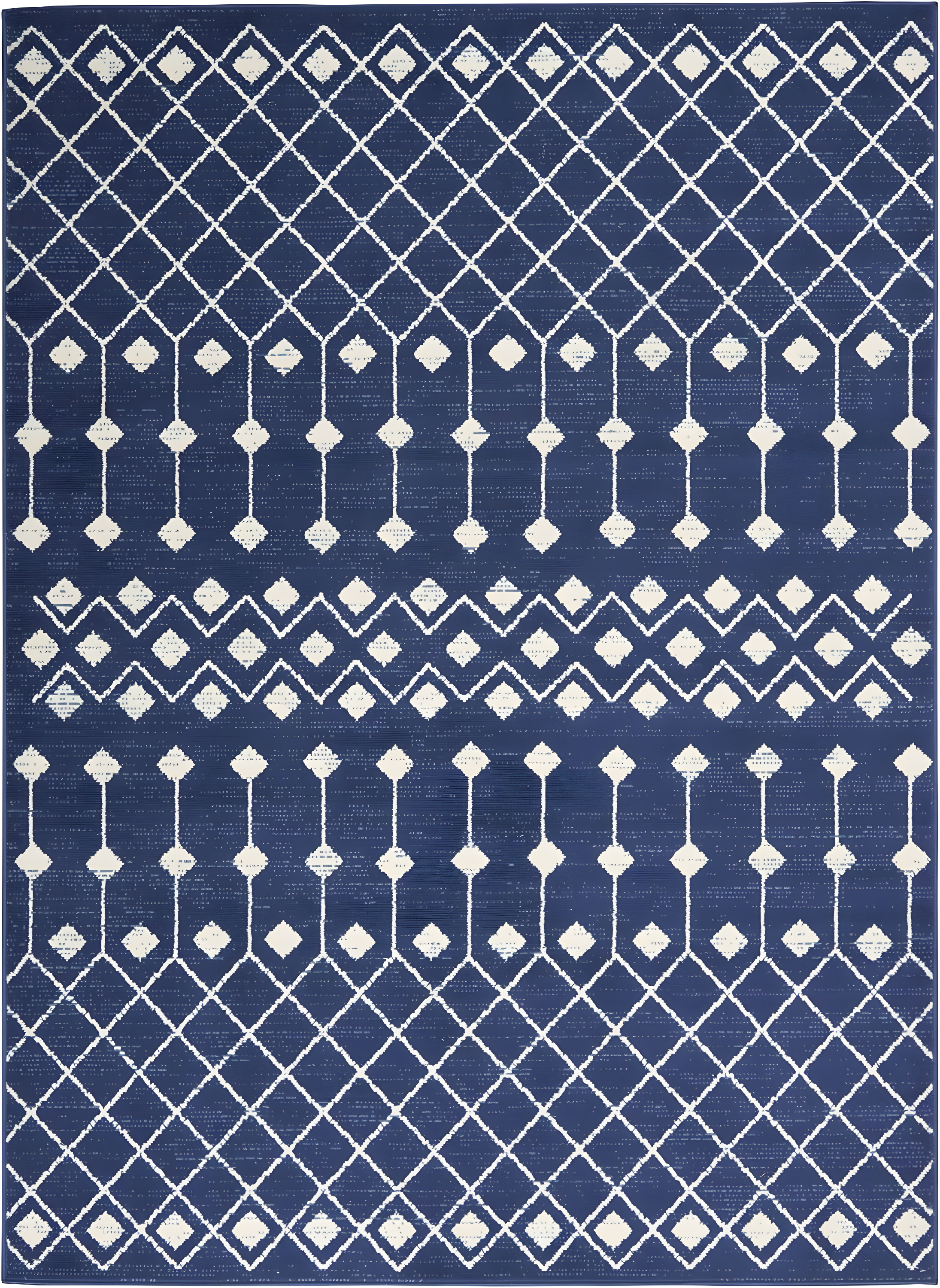 Nourison Grafix GRF37 Navy/White Indoor Area Rug - 5'3 x 7'3