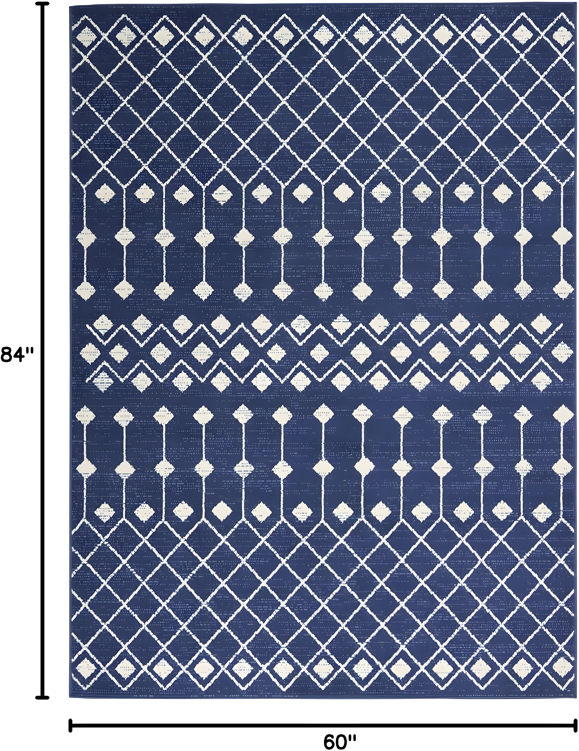 Nourison Grafix GRF37 Navy/White Indoor Area Rug - 5'3 x 7'3