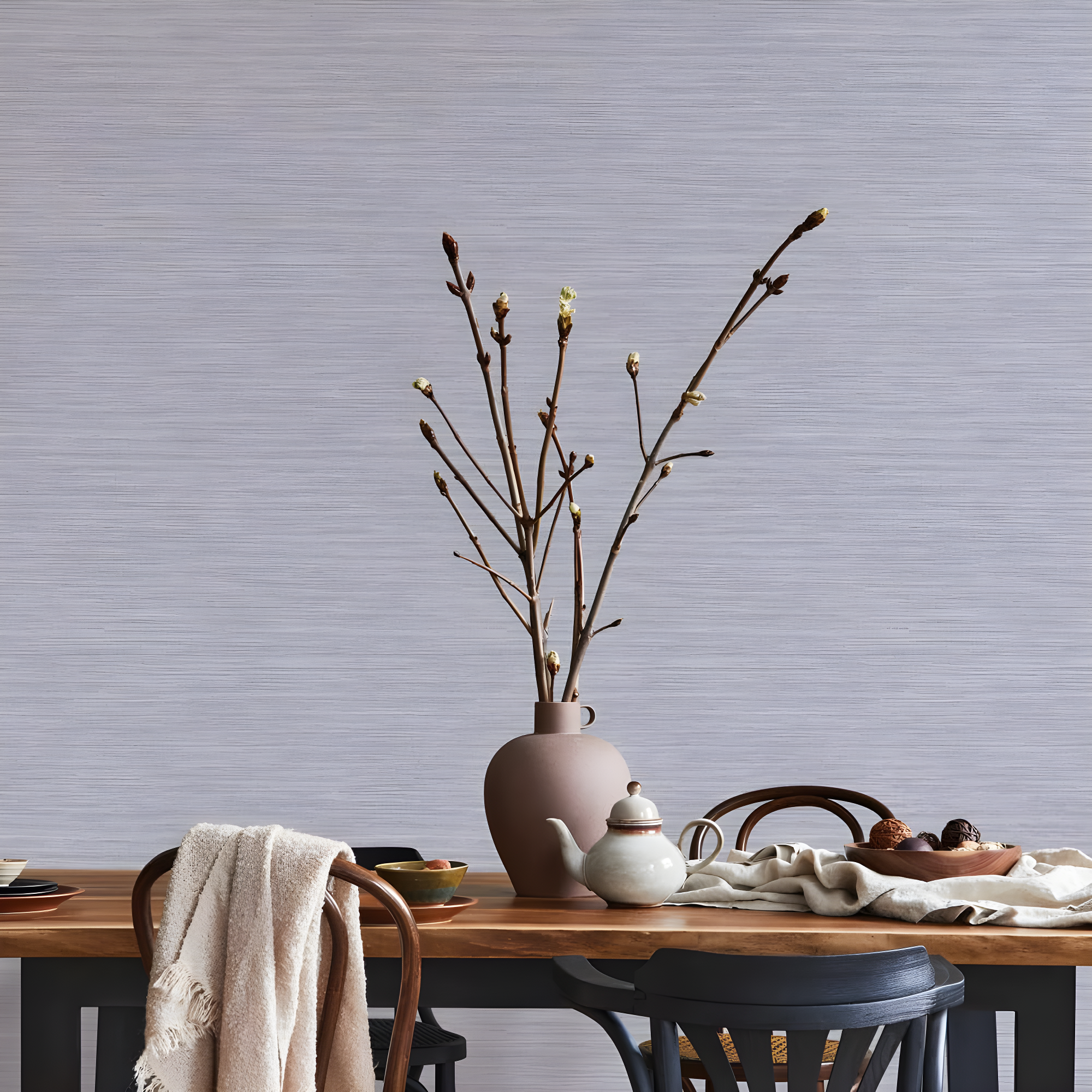 Tempaper & Co.® Faux Horizontal Grasscloth Removable Peel and Stick Wallpaper, Textured Blue, 28 sq. ft.: Vinyl, Prepasted, Abstract Pattern