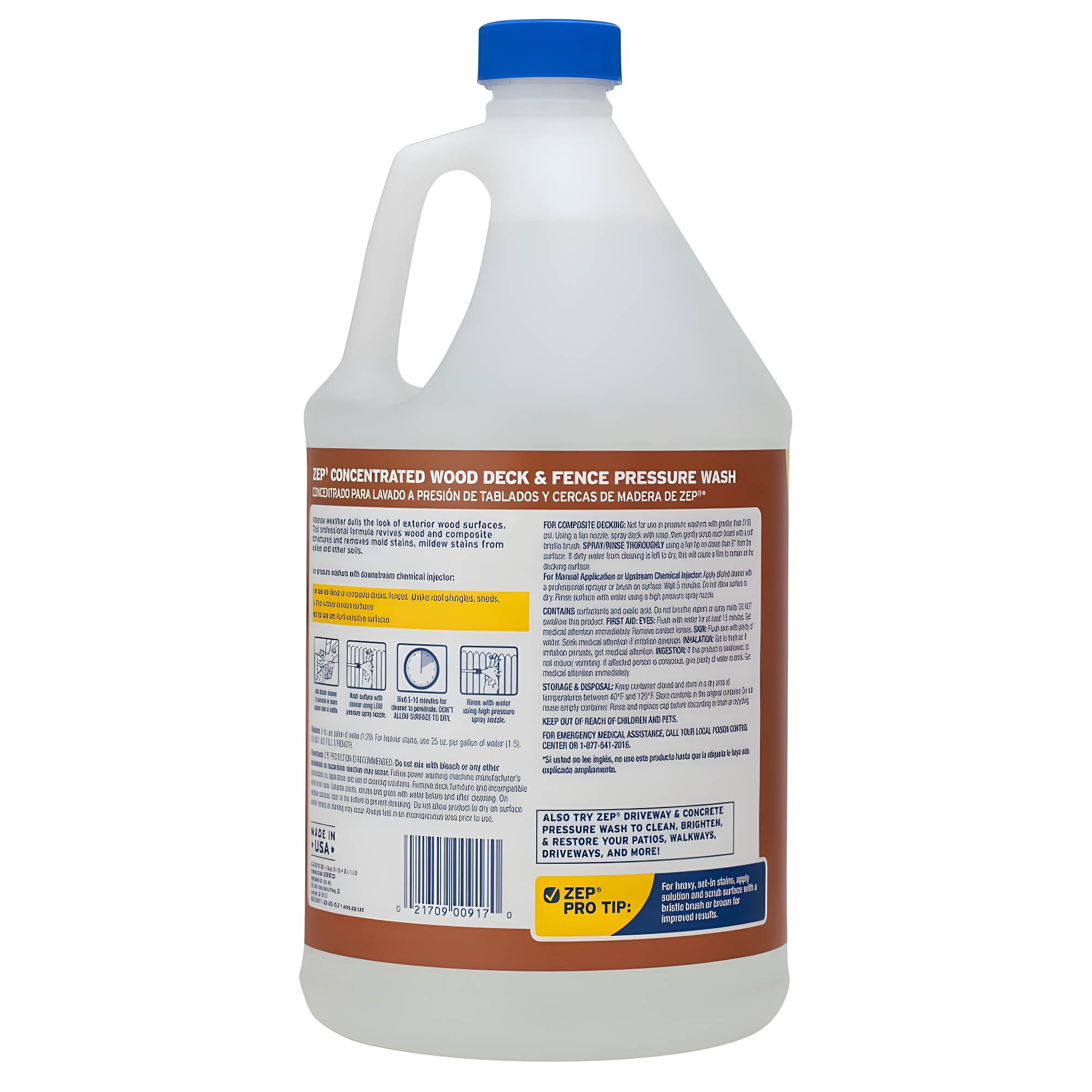 Zep Wood Deck & Fence Pressure Wash Concentrate, 1 Gallon