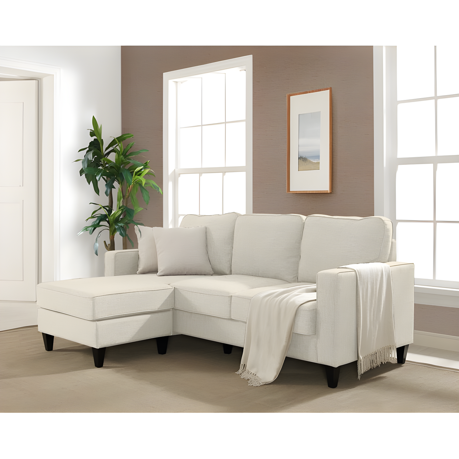 Serta Harmon Upholstered Reversible Sectional Sofa and Chaise