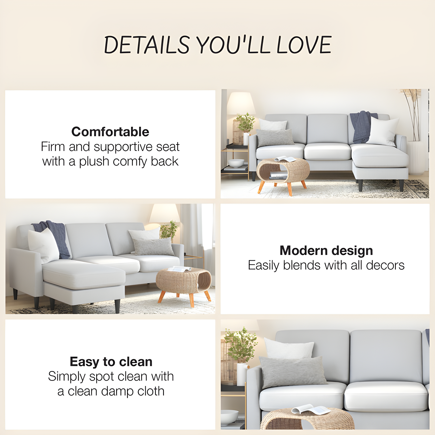 Winston 81.5" Wide Reversible Sofa & Chaise with Ottoman