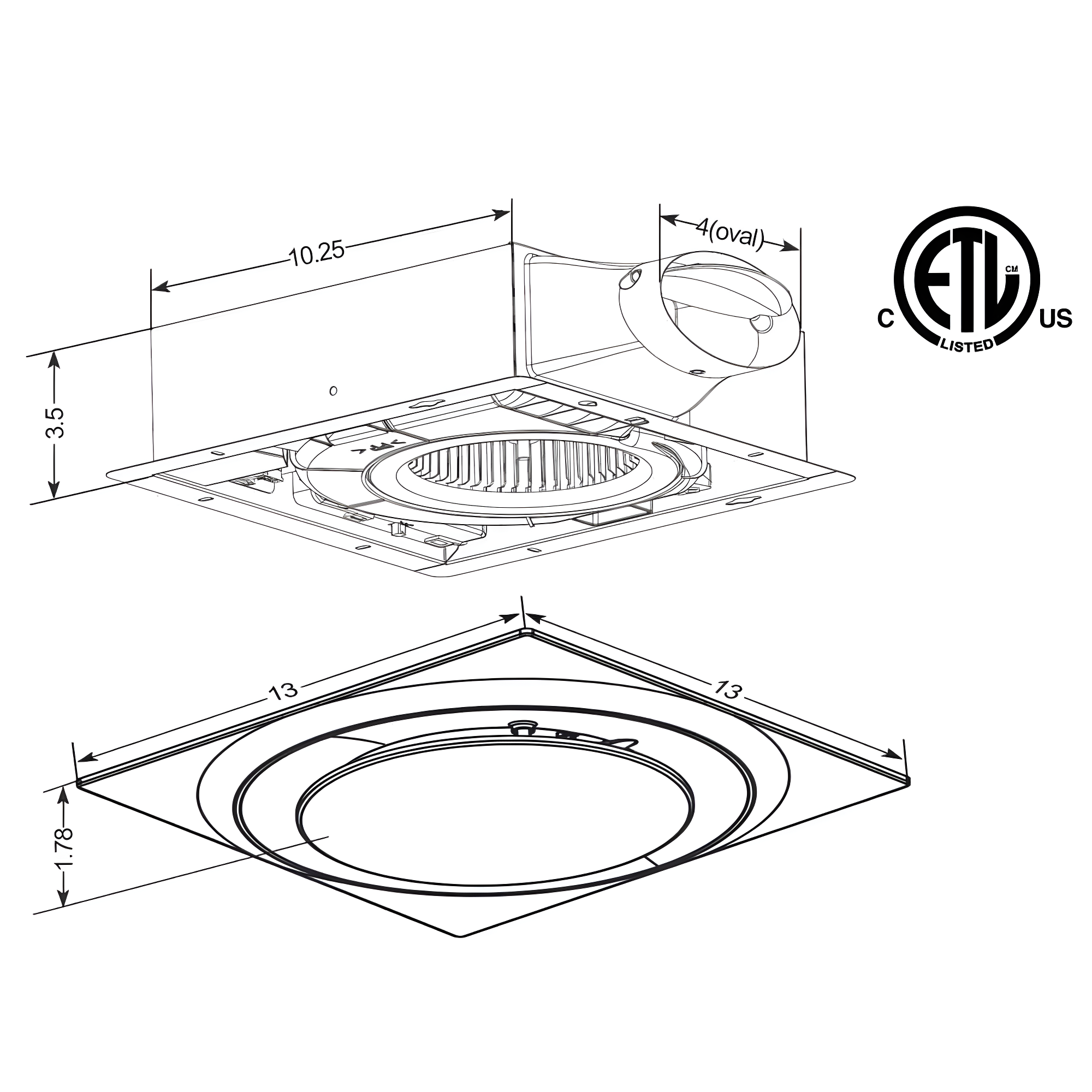 110 CFM Energy Star Certified Bathroom Fan