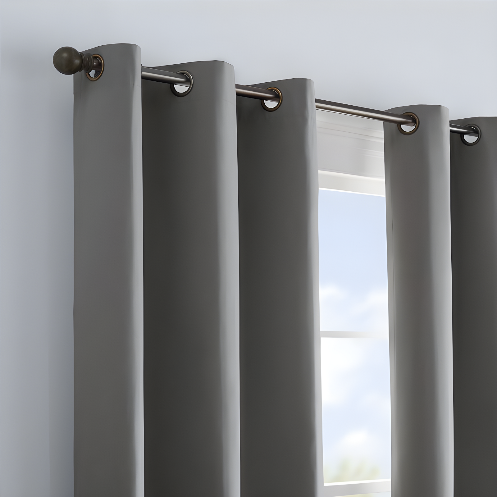 Eclipse Microfiber Blackout Grommet Curtains, Solid Thermaback Window Curtains