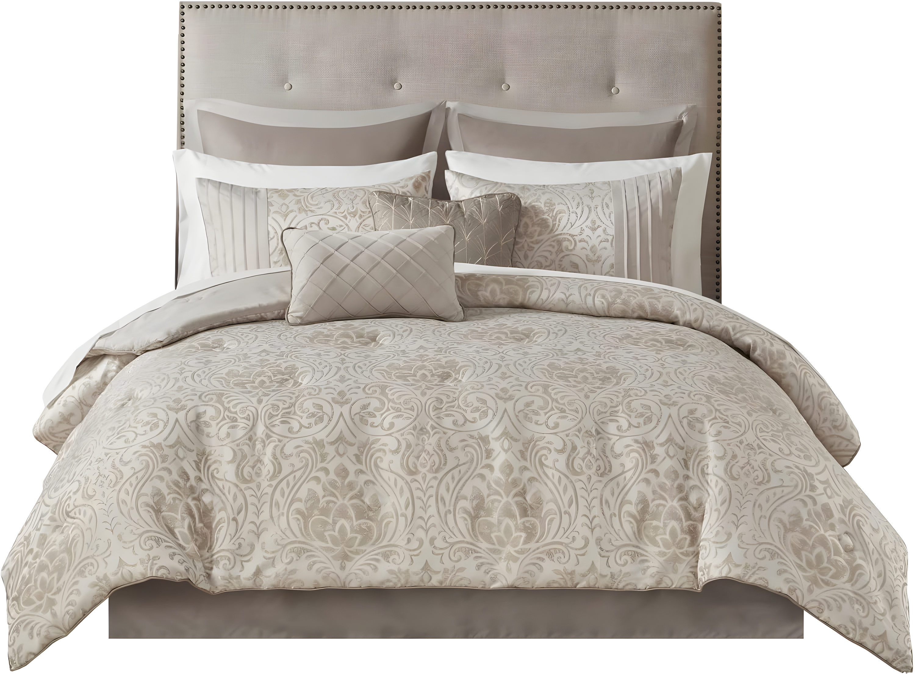 Madison Park Emilia 12 Piece Jacquard Comforter Set with Bed Sheets