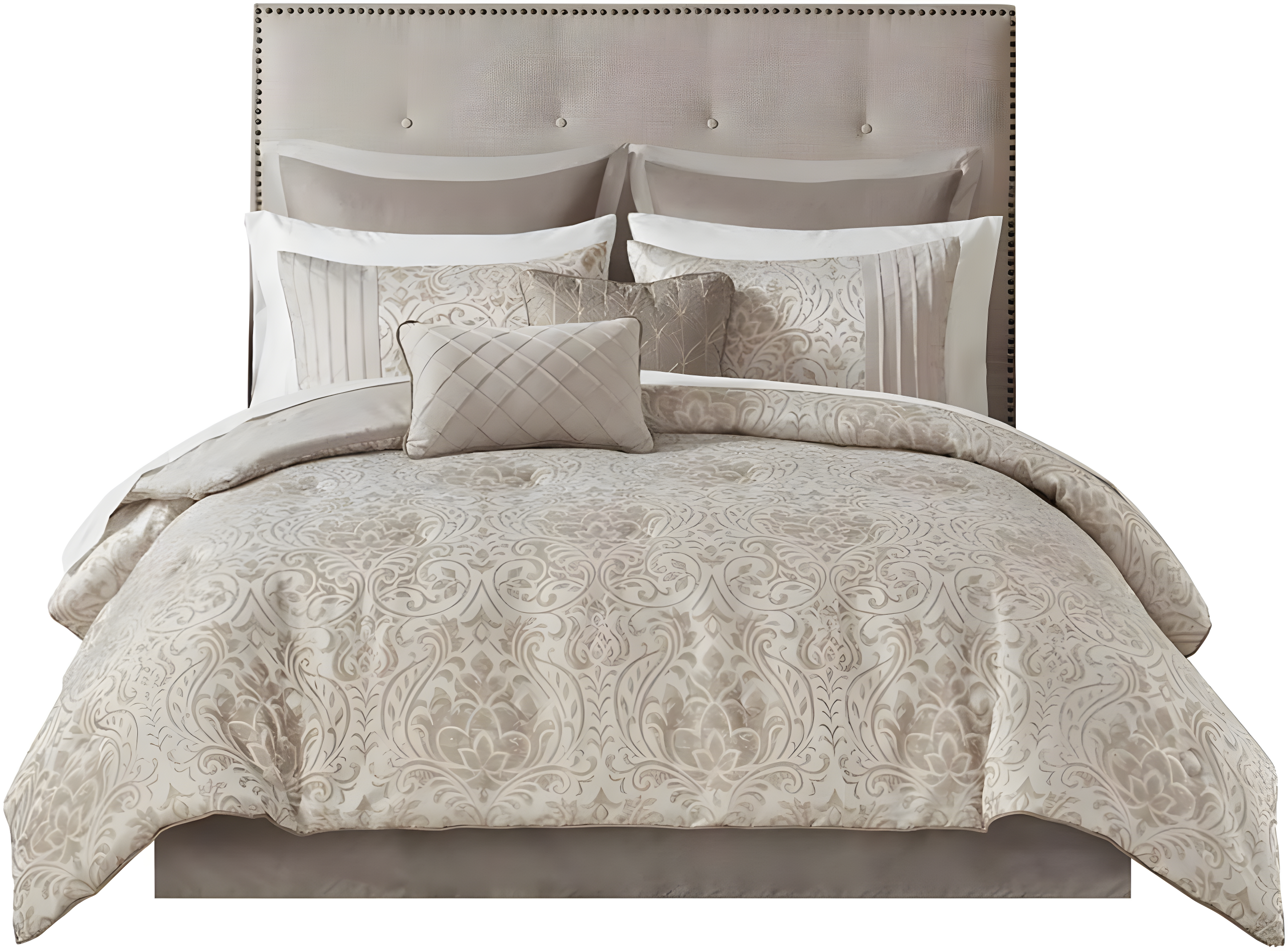 Madison Park Emilia 12 Piece Jacquard Comforter Set with Bed Sheets