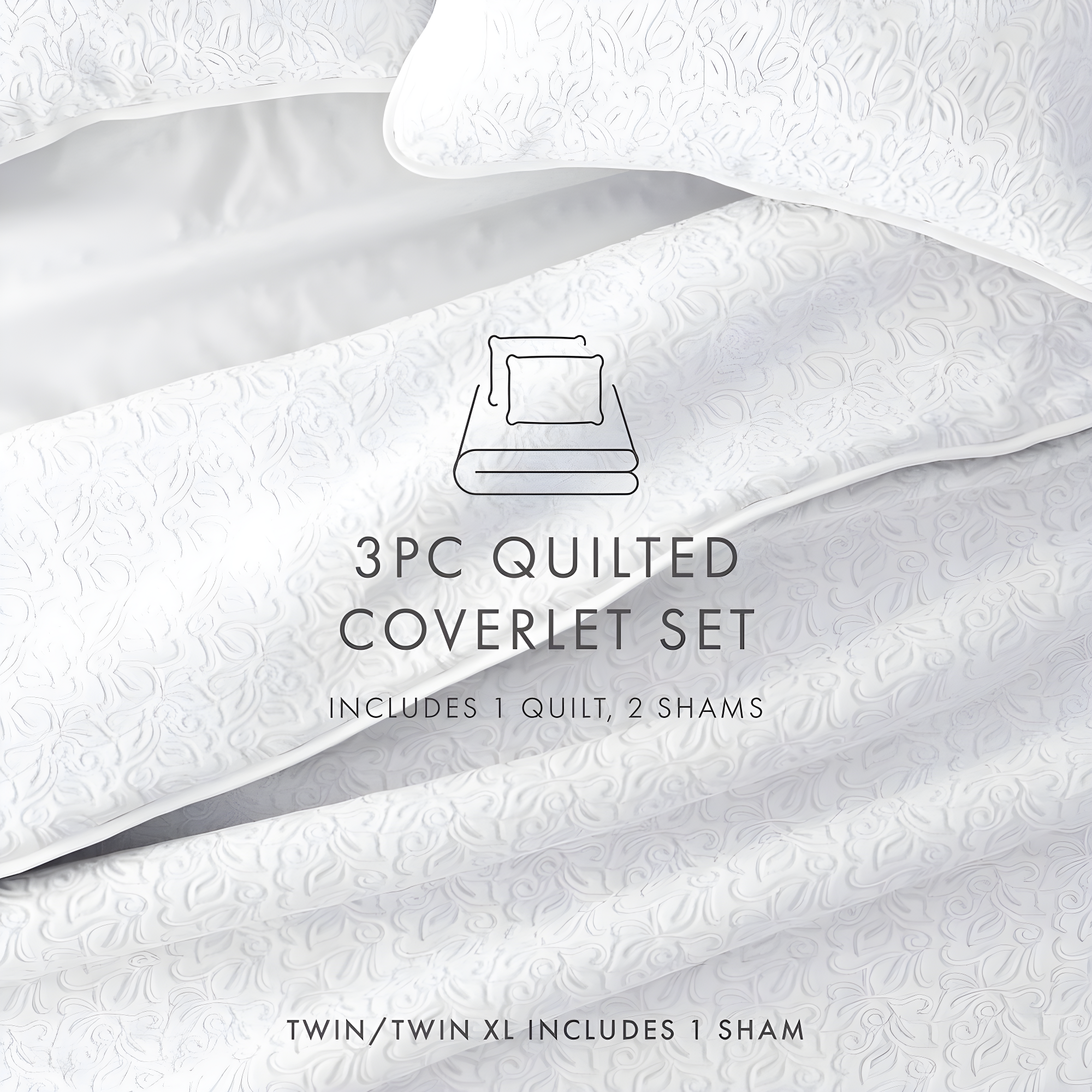 Becky Cameron Becky Cameron Elegant Floral Stitching Quilt Set