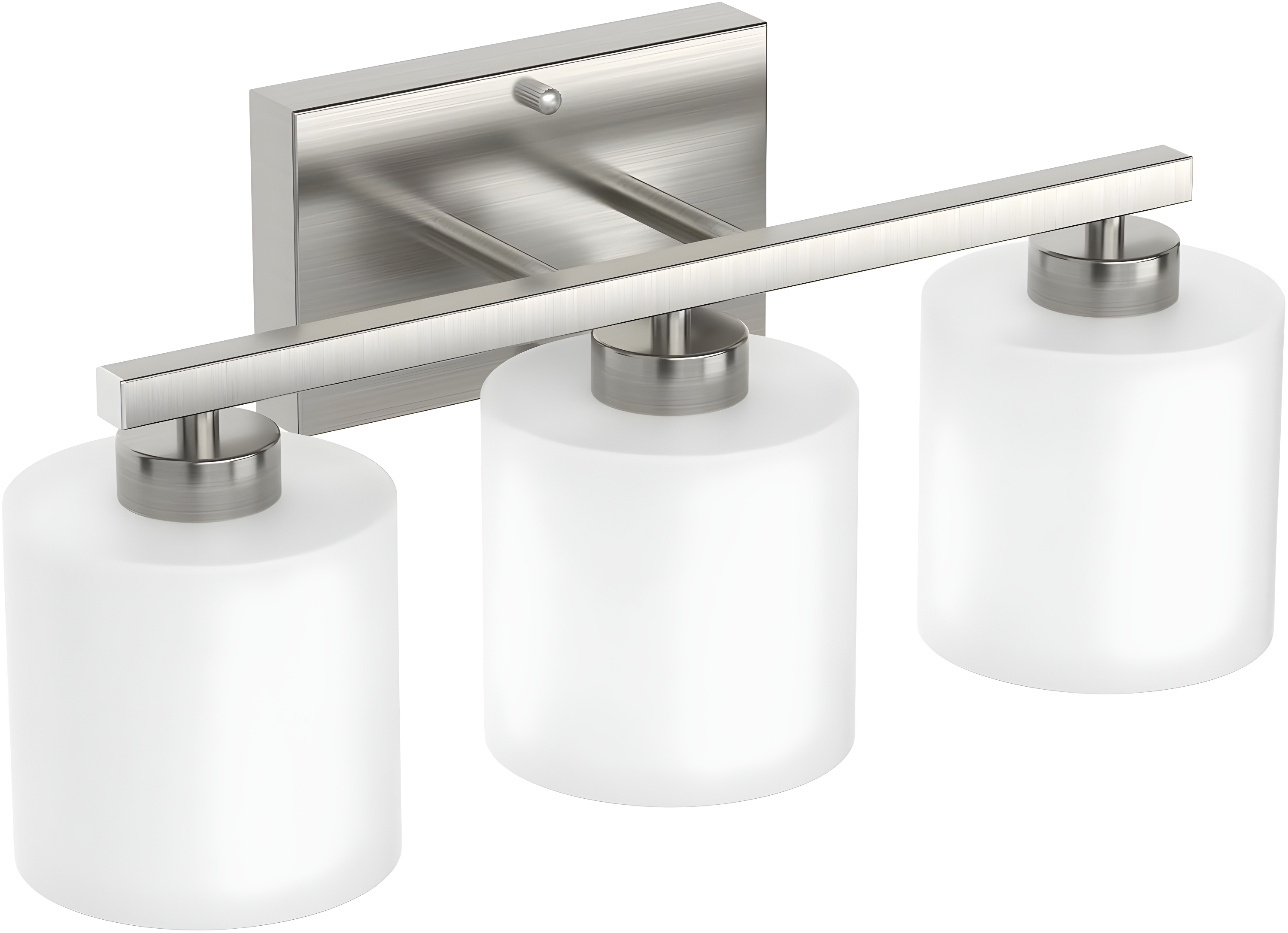 Brushed Nickel Bathroom Light Fixtures, 3-Light Modern Vanity Light Over Mirror