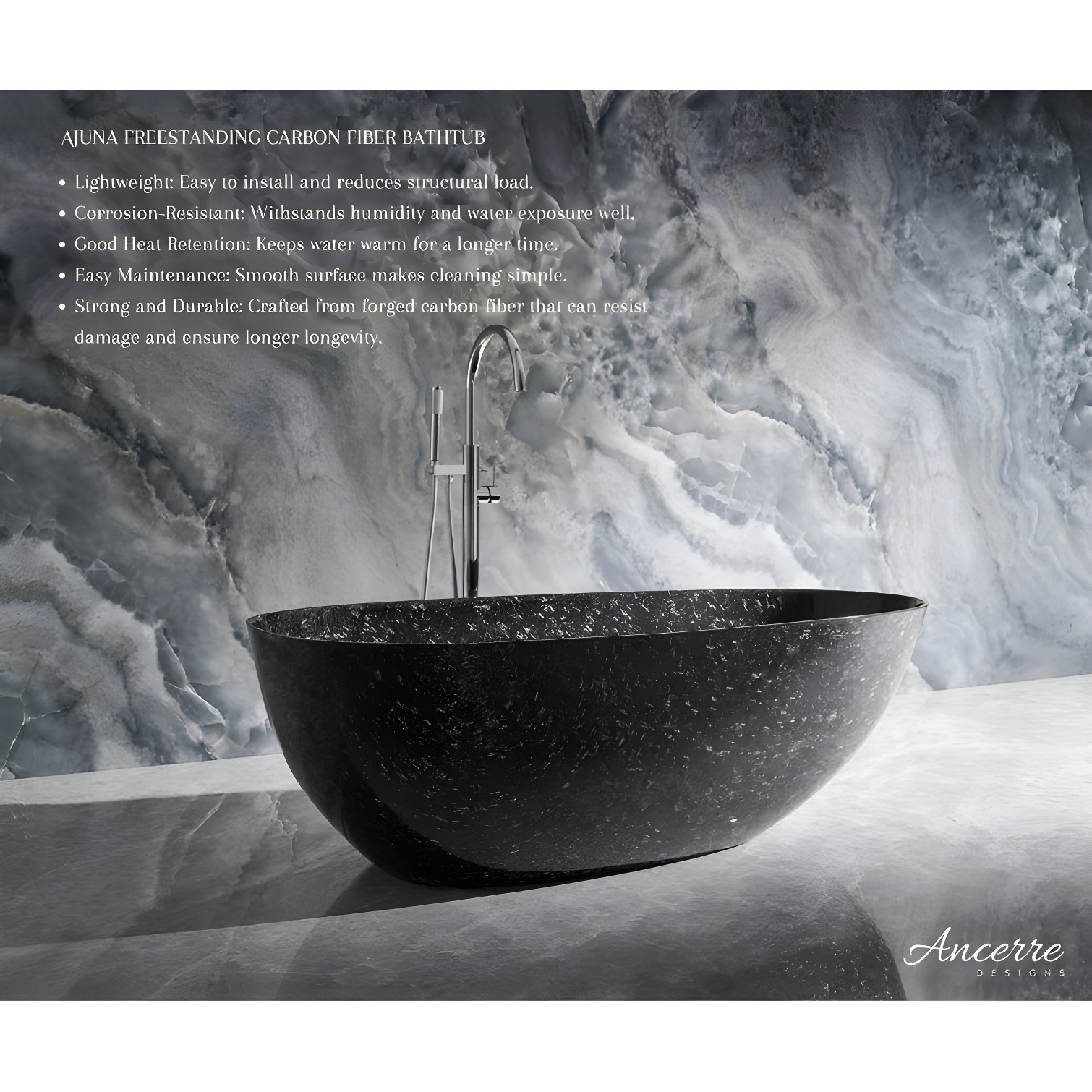 Anjuna 67'' x 31.4'' Freestanding Soaking Fiberglass Bathtub