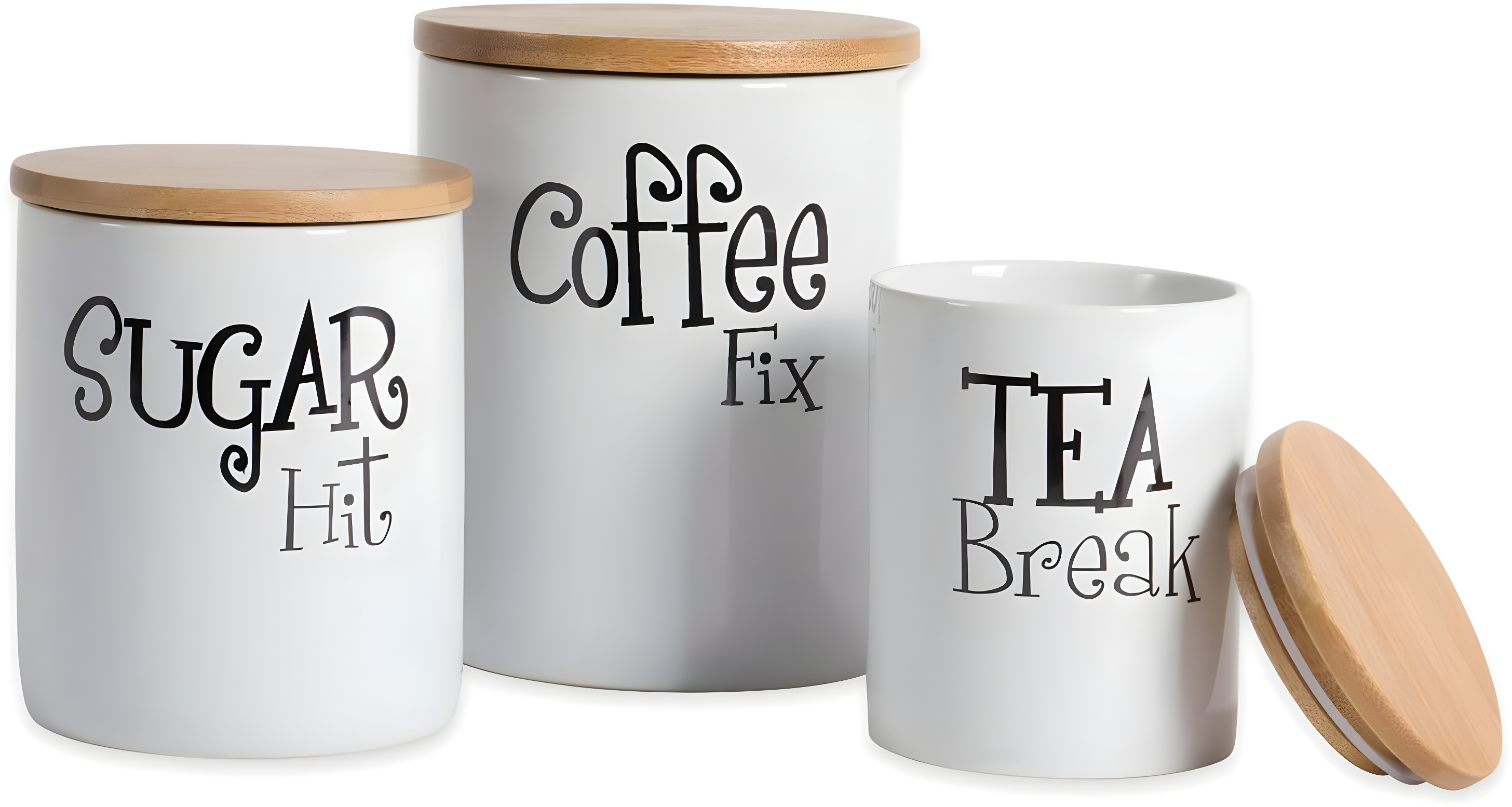 Everly Quinn 3 Pcs Ceramic Canisters Set for Sugar Coffee Tea, Luxurious Storage Containers Sets with Lids (Set of 3)