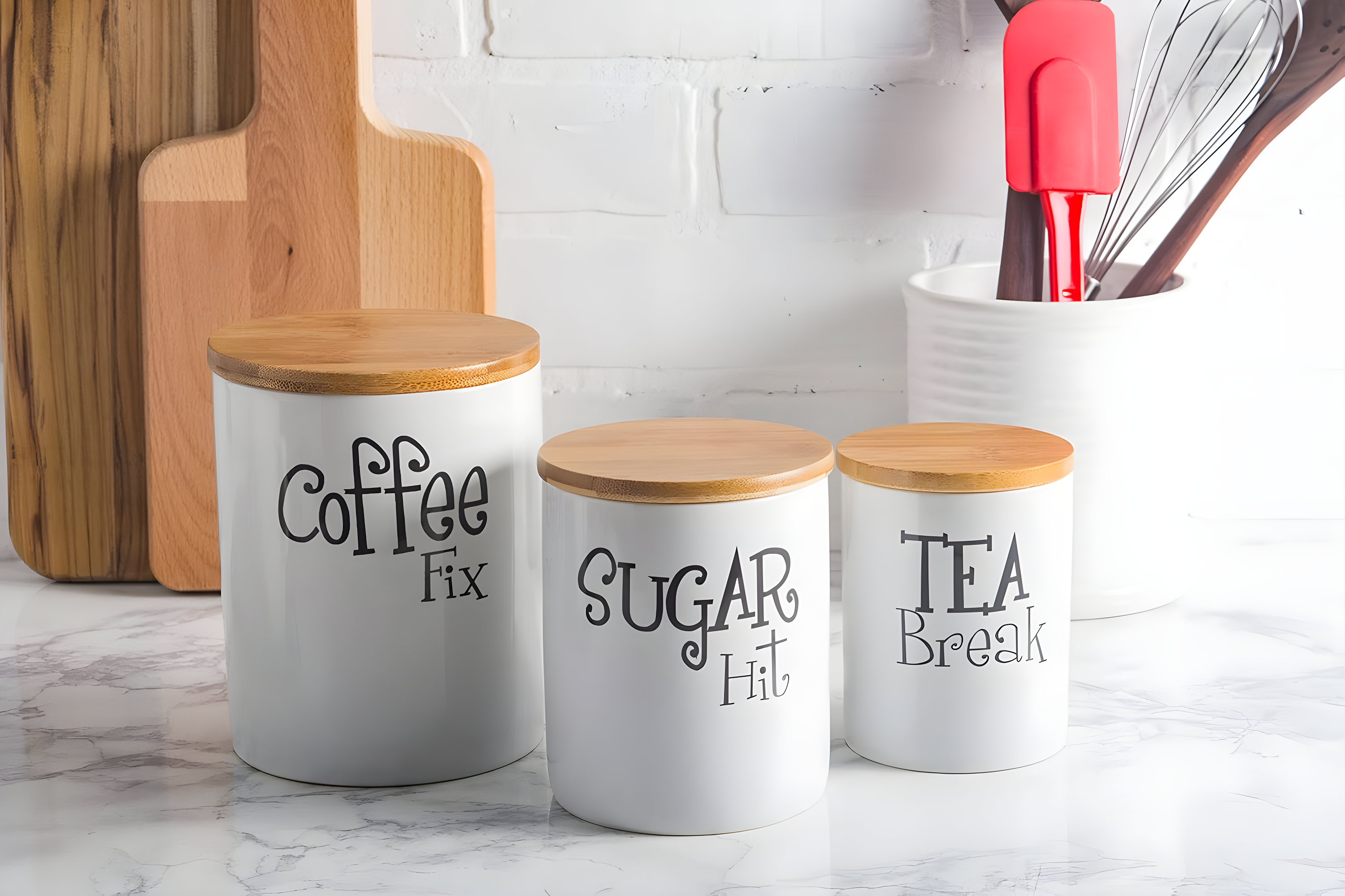 Everly Quinn 3 Pcs Ceramic Canisters Set for Sugar Coffee Tea, Luxurious Storage Containers Sets with Lids (Set of 3)