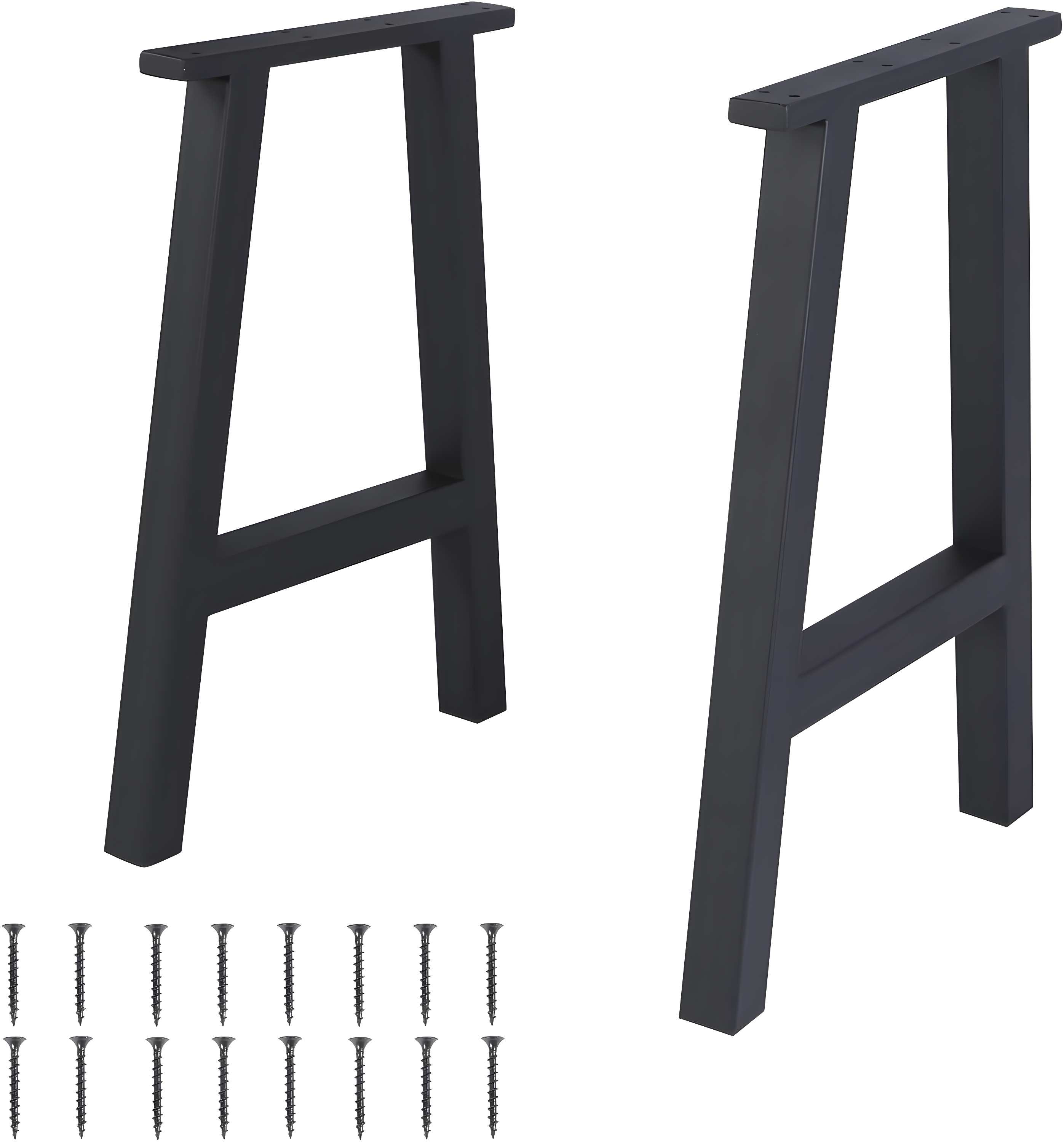 TC-HOMENY Table Bench Legs 28" Set of 2 Black Coffee Metal Legs Dining Iron Furniture Legs (28 INCH)