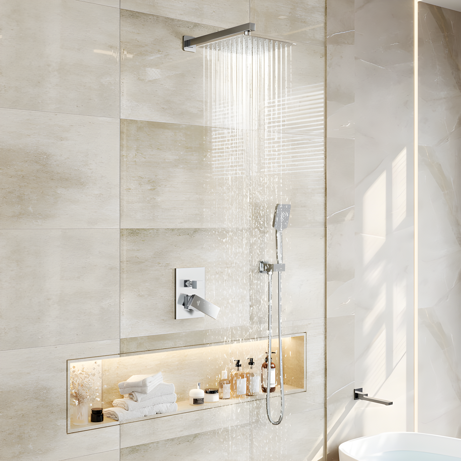 Shower Faucets & Systems All-In-One Kit with Rough in-Valve