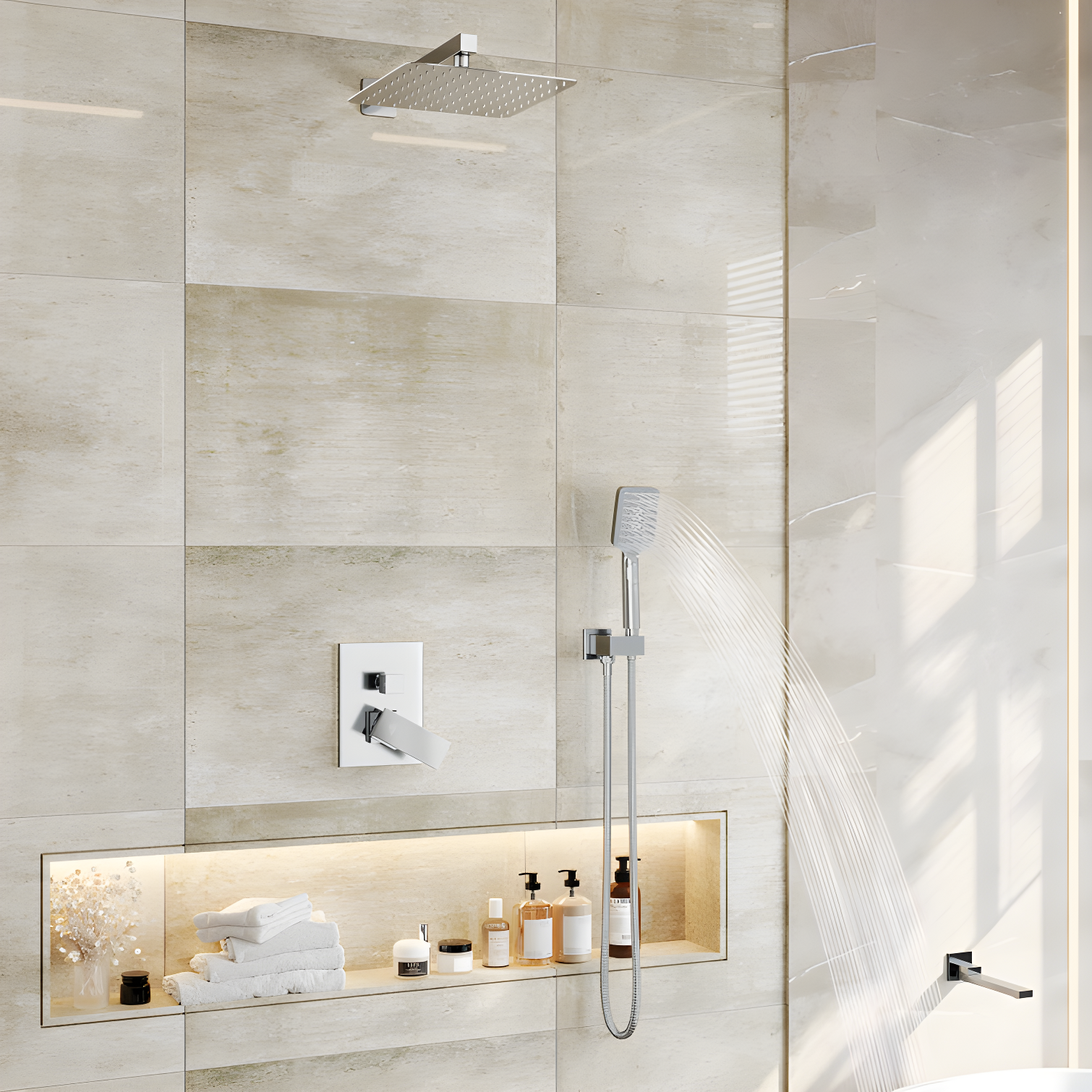 Shower Faucets & Systems All-In-One Kit with Rough in-Valve