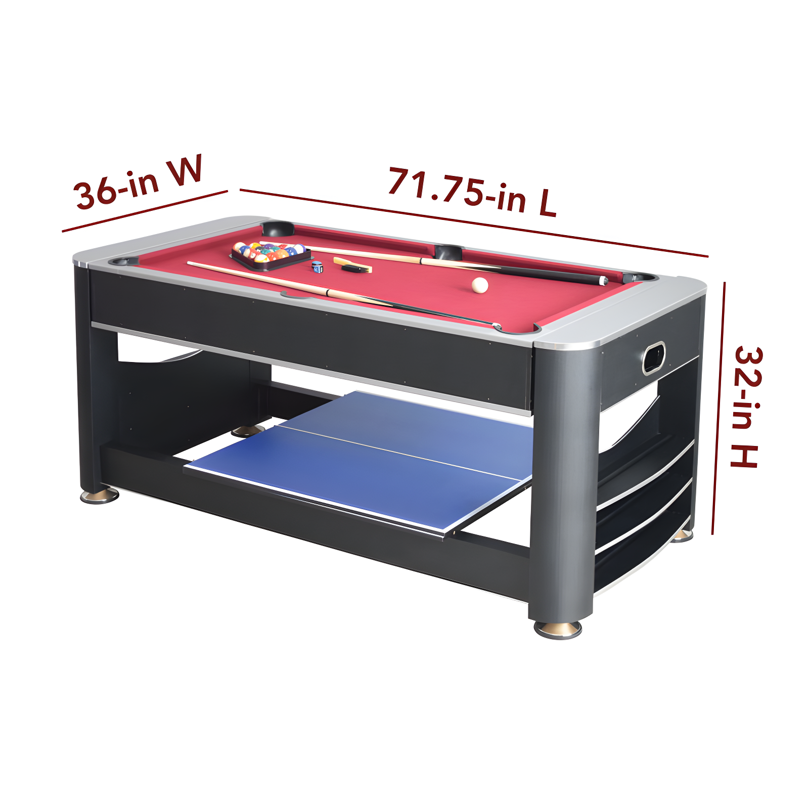 Triple Threat 3-in-1 72" Multi Game Table