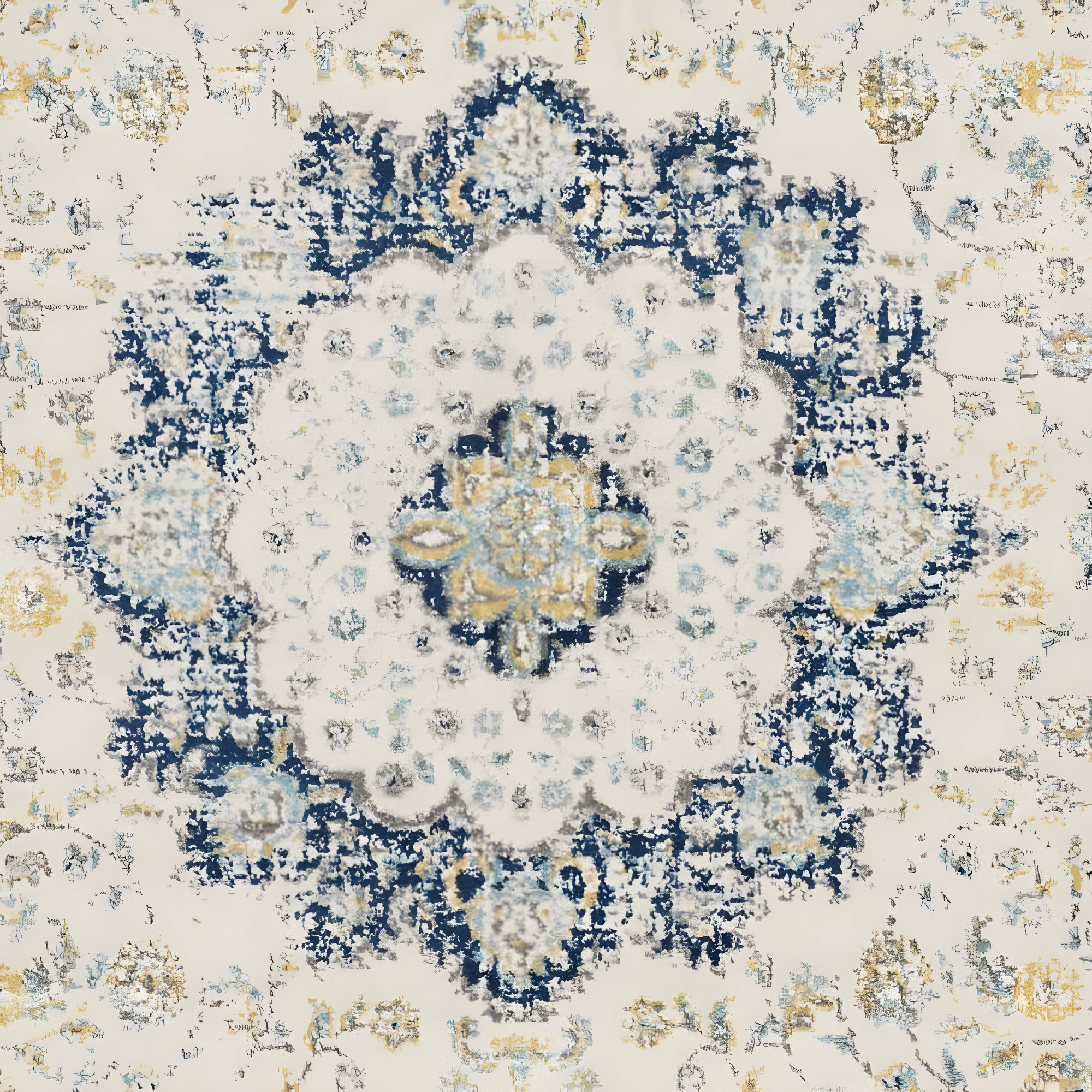 Evoke EVK220 Power Loomed Runner Rug - Ivory/Blue - 2'2"x9' - Safavieh.
