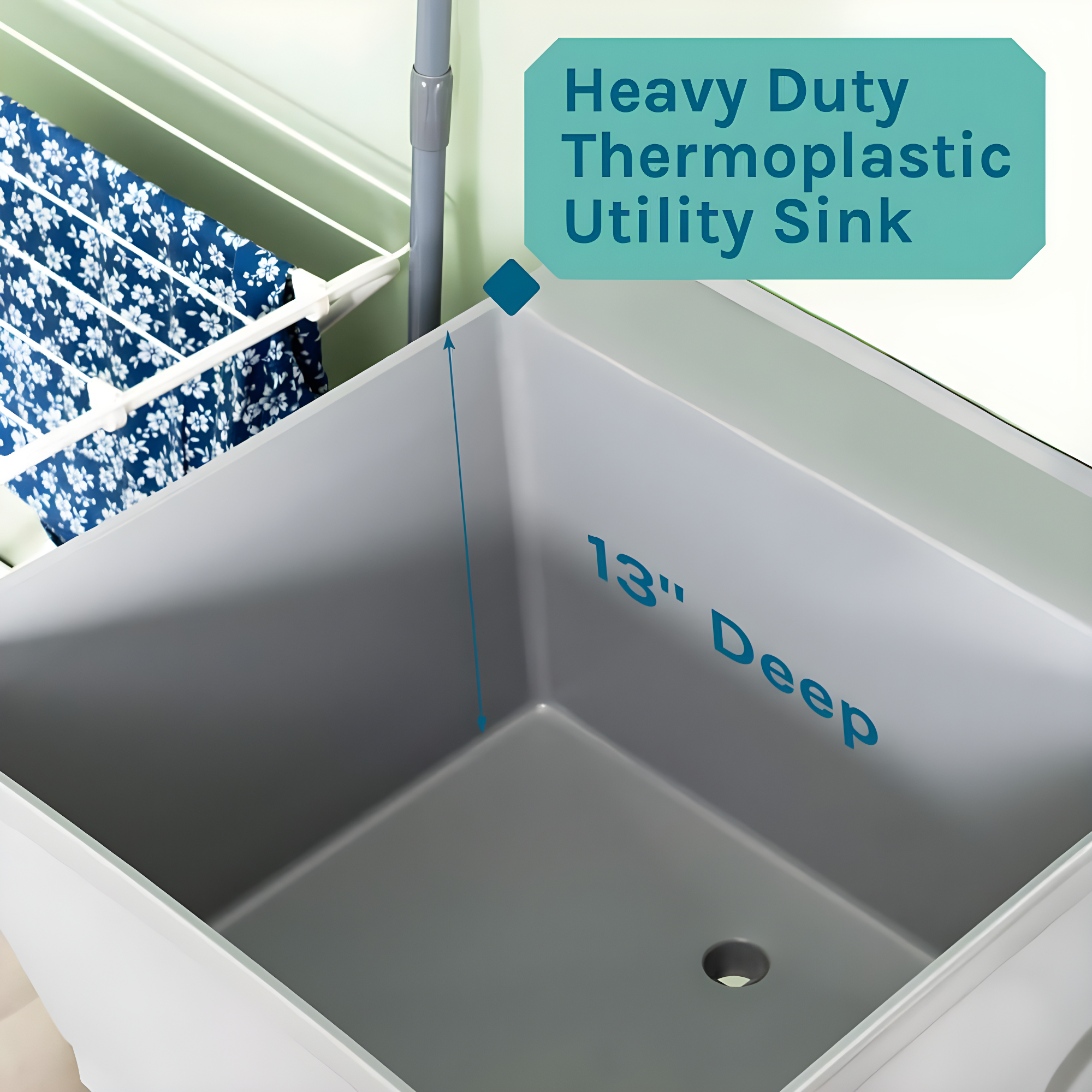 23.5'' L x 23.5'' W Free Standing Laundry Sink