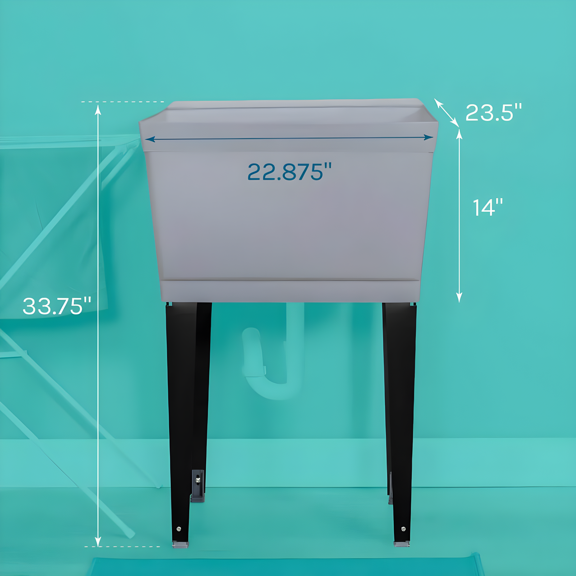 23.5'' L x 23.5'' W Free Standing Laundry Sink