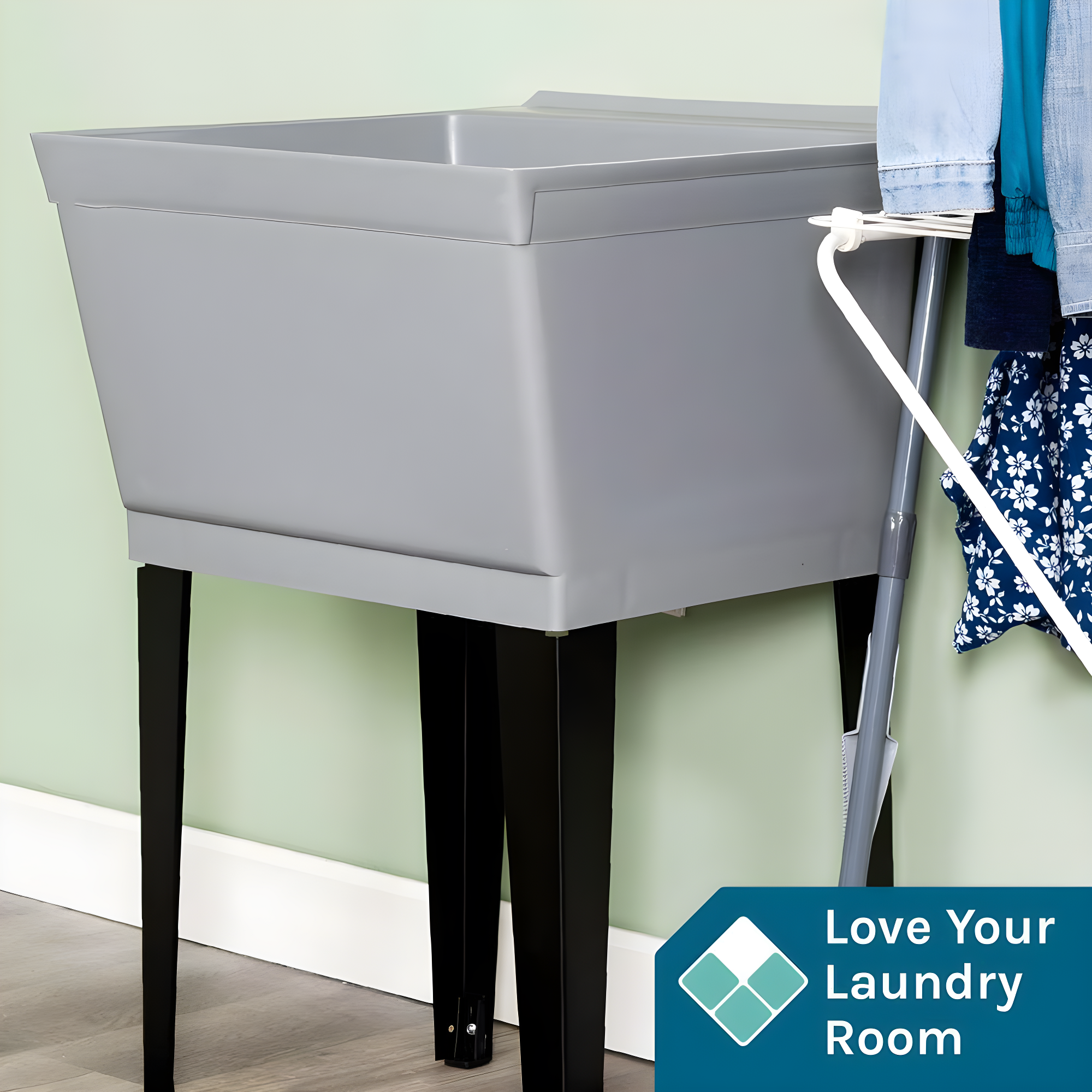 23.5'' L x 23.5'' W Free Standing Laundry Sink