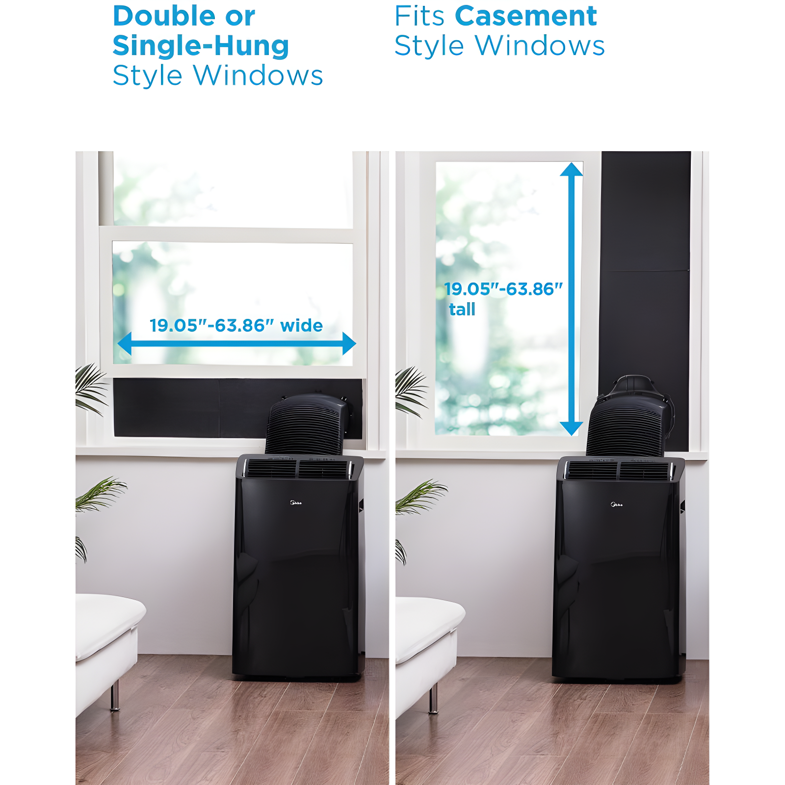 Midea DUO 10,000 BTU SACC Smart Inverter Portable Air Conditioner, Grey