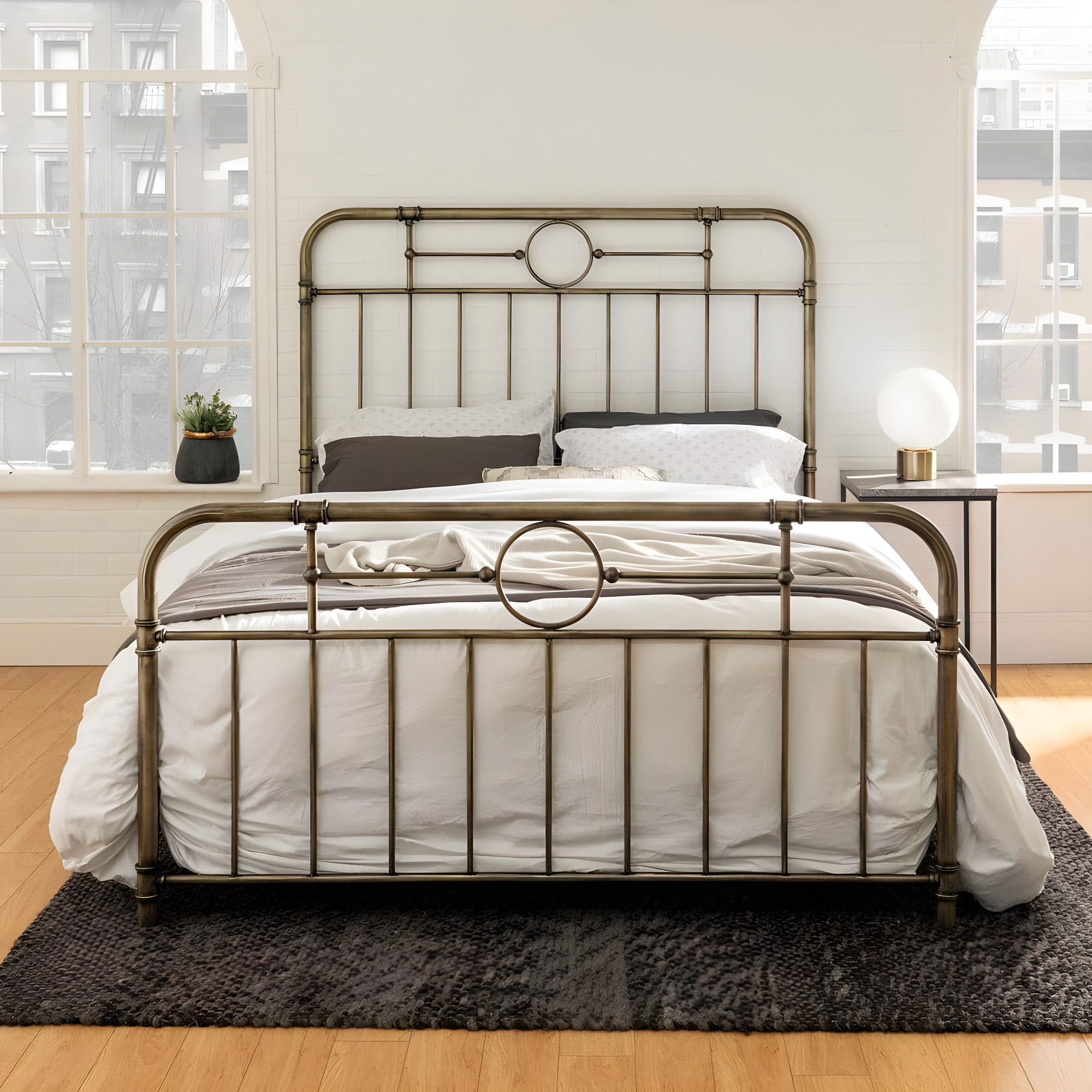 HumbleNest Countryside Classic Metal Textured Standard Bed, Queen, Bronze