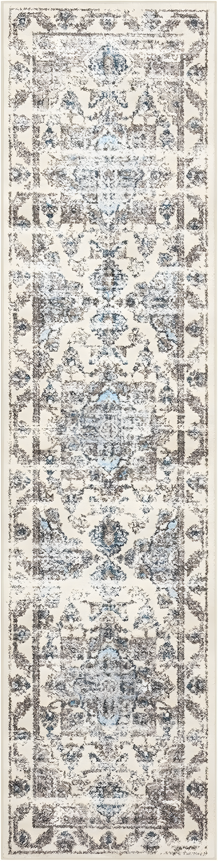 Maples Rugs Distressed Tapestry Traditional Neutral Indoor Hallway Runner Rug, Beige, 2'6" x 10'