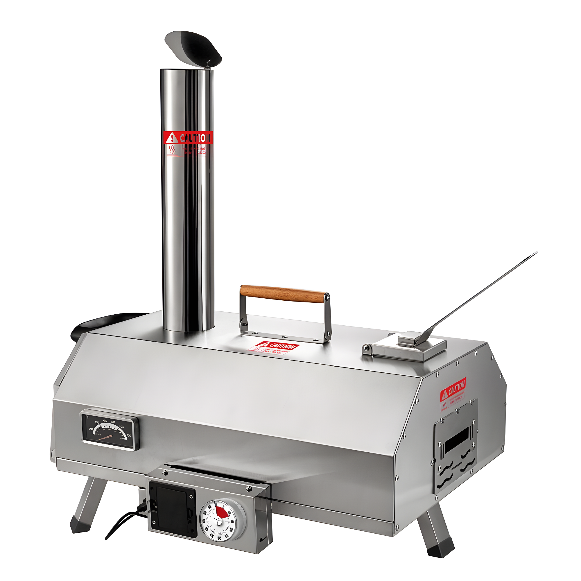 Mocoloo Automatic Outdoor Pizza Oven Portable Wood Fired Pizza Maker with Timer and Built-in Thermometer