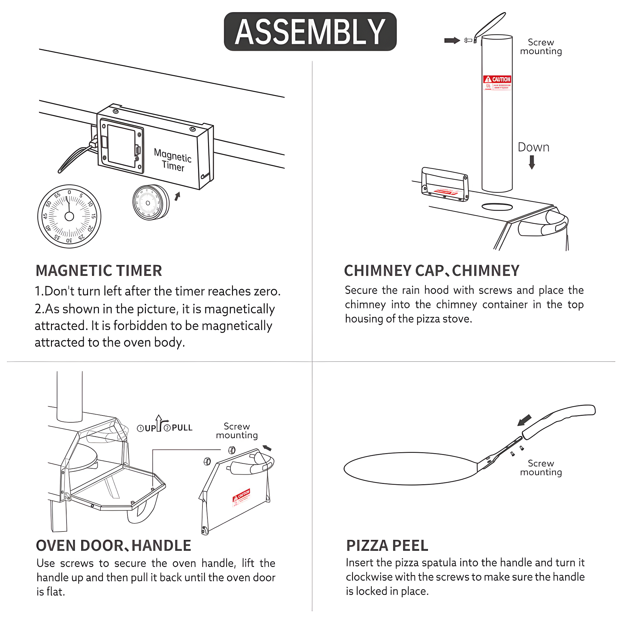 Mocoloo Automatic Outdoor Pizza Oven Portable Wood Fired Pizza Maker with Timer and Built-in Thermometer