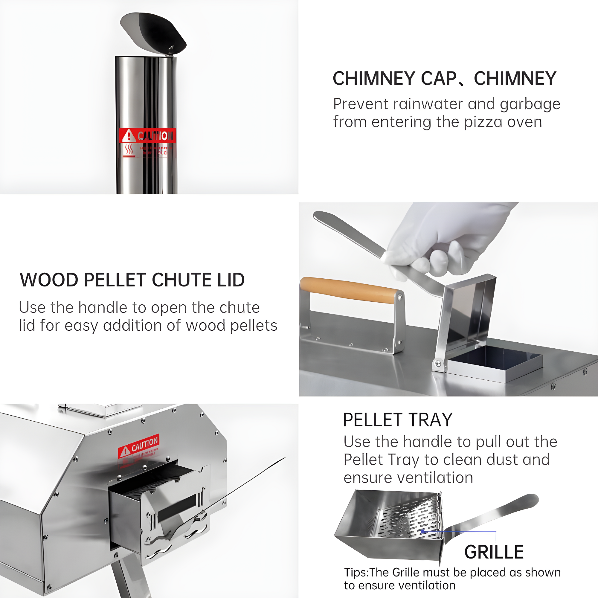 Mocoloo Automatic Outdoor Pizza Oven Portable Wood Fired Pizza Maker with Timer and Built-in Thermometer