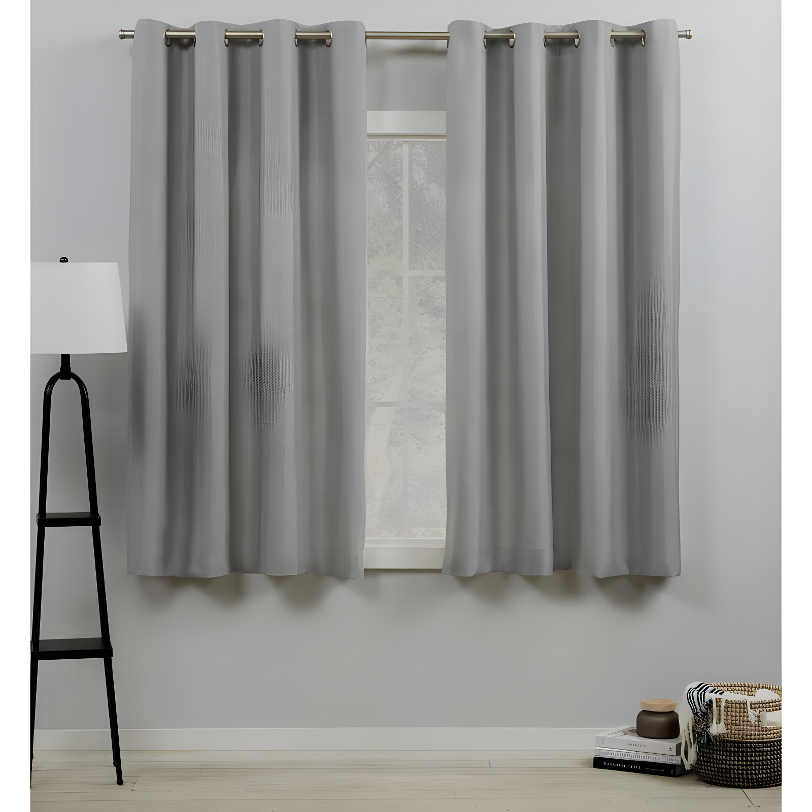 Loha GT Aaliyah Solid Color Semi-Sheer Grommet Curtain Panels