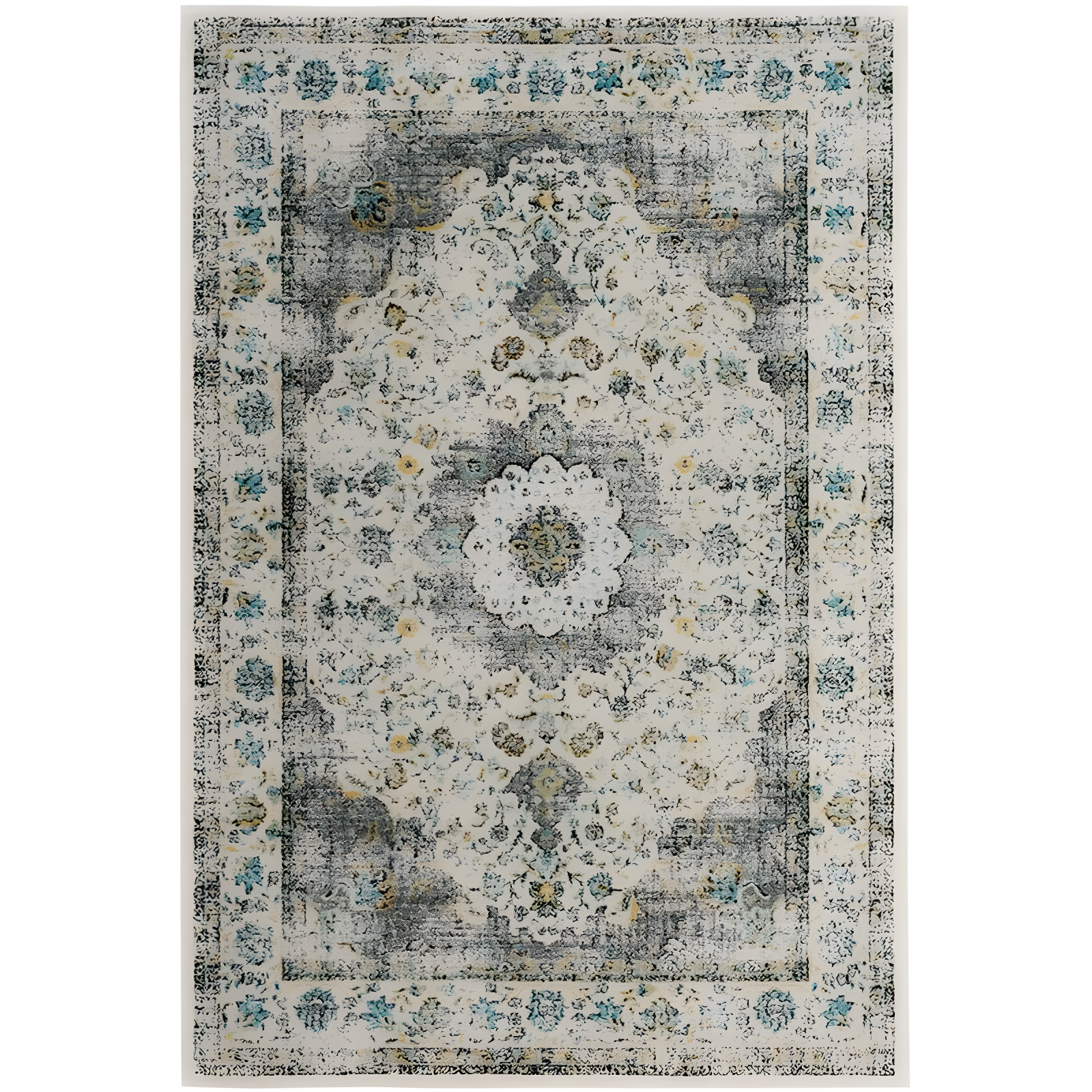 Evoke EVK220 Power Loomed Area Rug - Grey/Gold - 5'3"x7'6" - Safavieh.