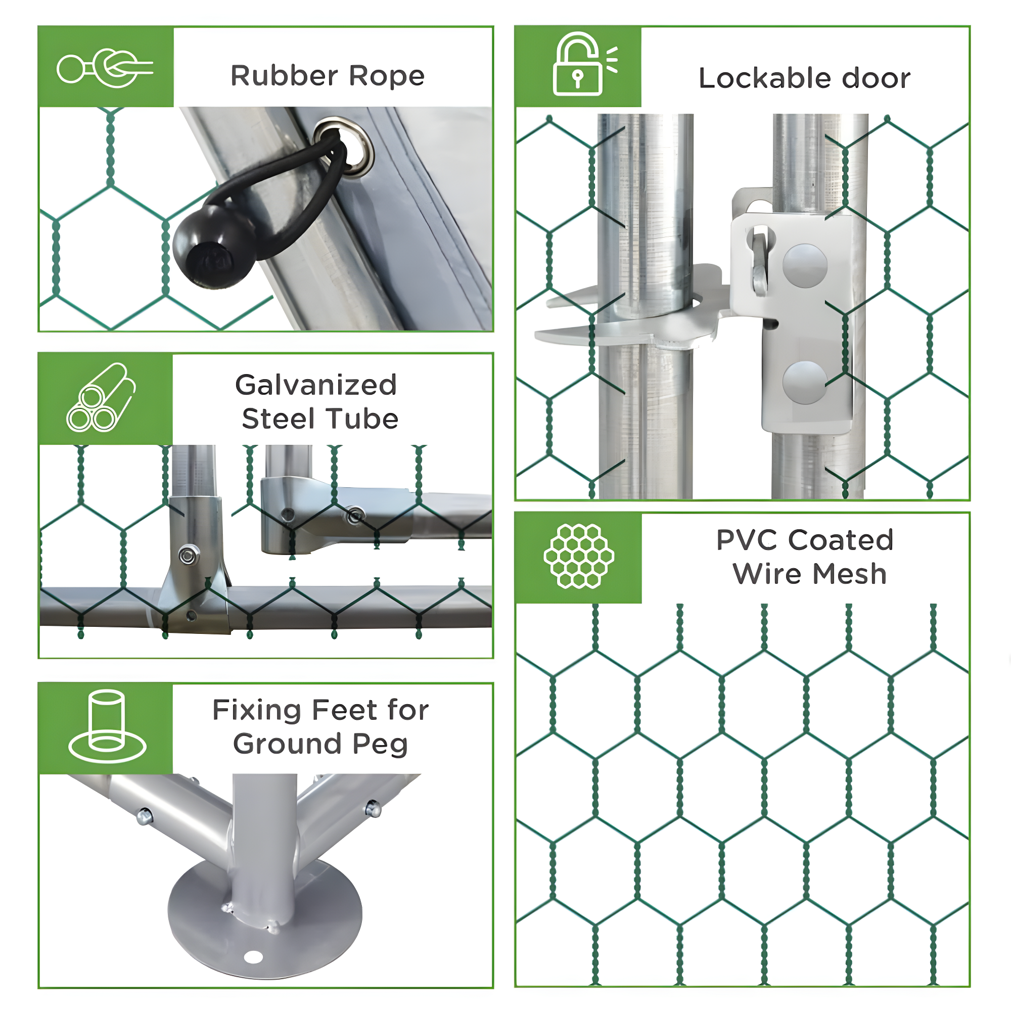 PawHut Metal Chicken Coop Run with Cover, Walk-In Outdoor Pen, Fence Cage Hen House for Yard, 24.9' x 9.2' x 6.4'