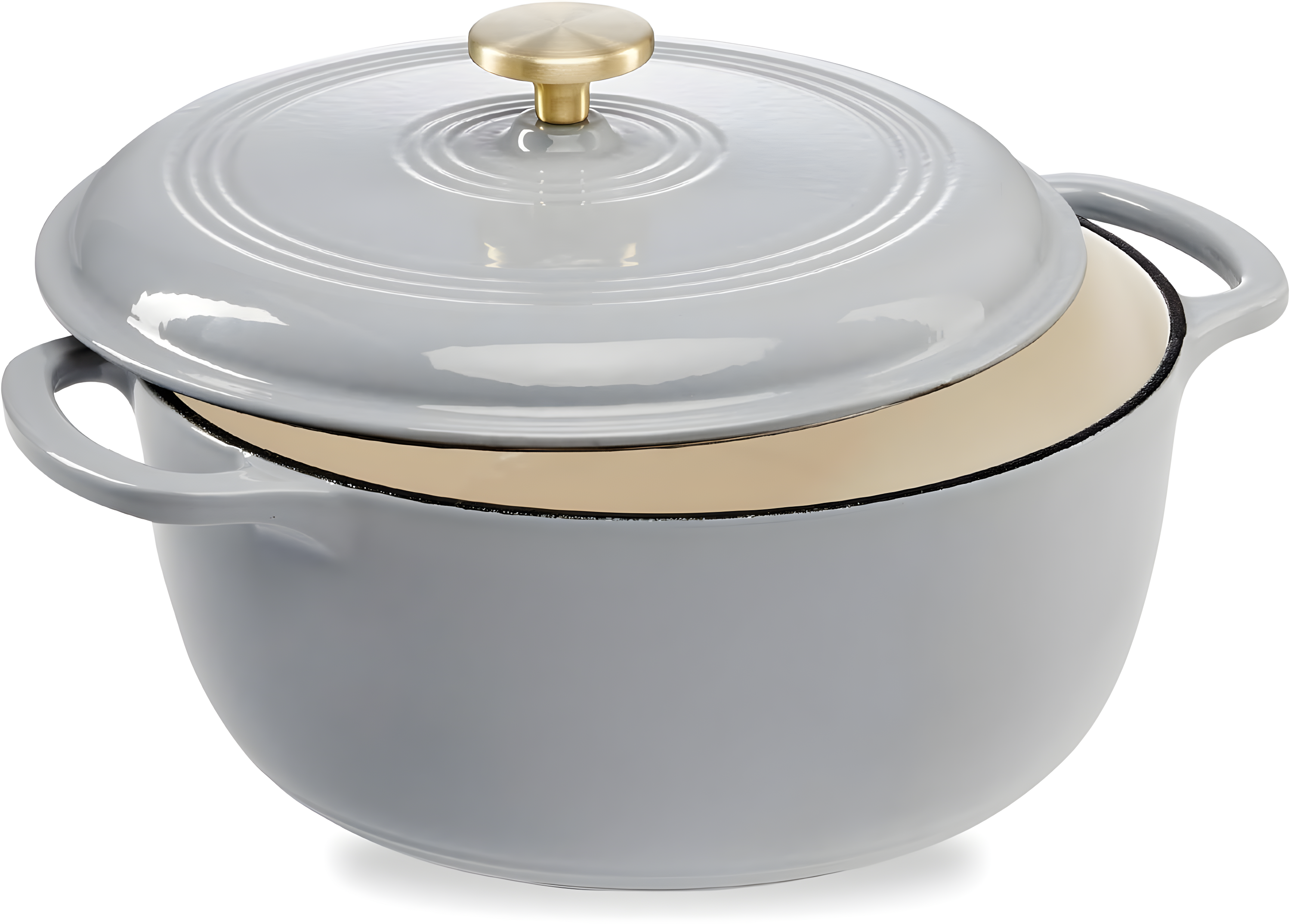 Enamel Cast-Iron Dutch Oven, Heavy-Duty Cookware w/ Dual Handles, Lid