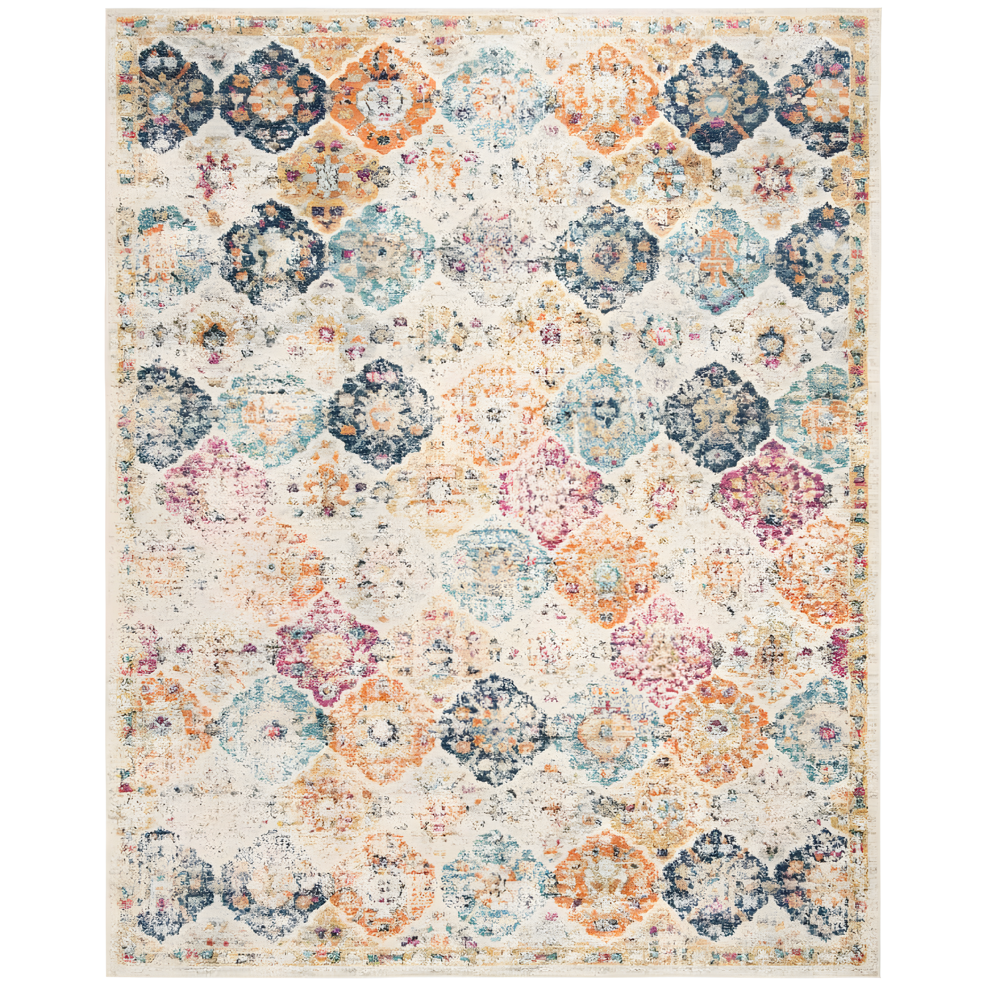 Madison MAD611 Power Loomed Indoor Area Rug - Cream/Multi - 9'x12' - Safavieh