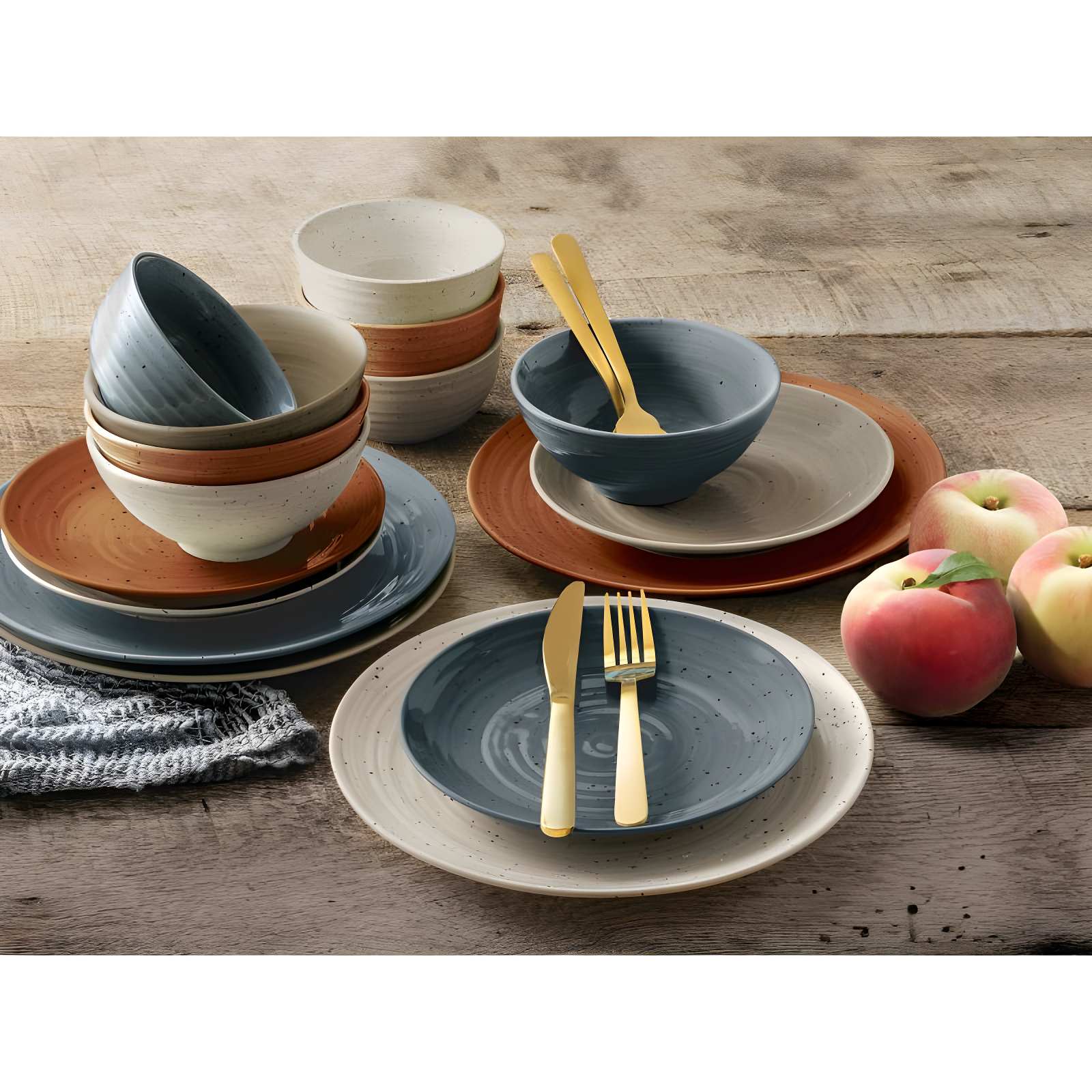 Siterra Painter's Palette 16 Piece Dinnerware Set, Service for 4