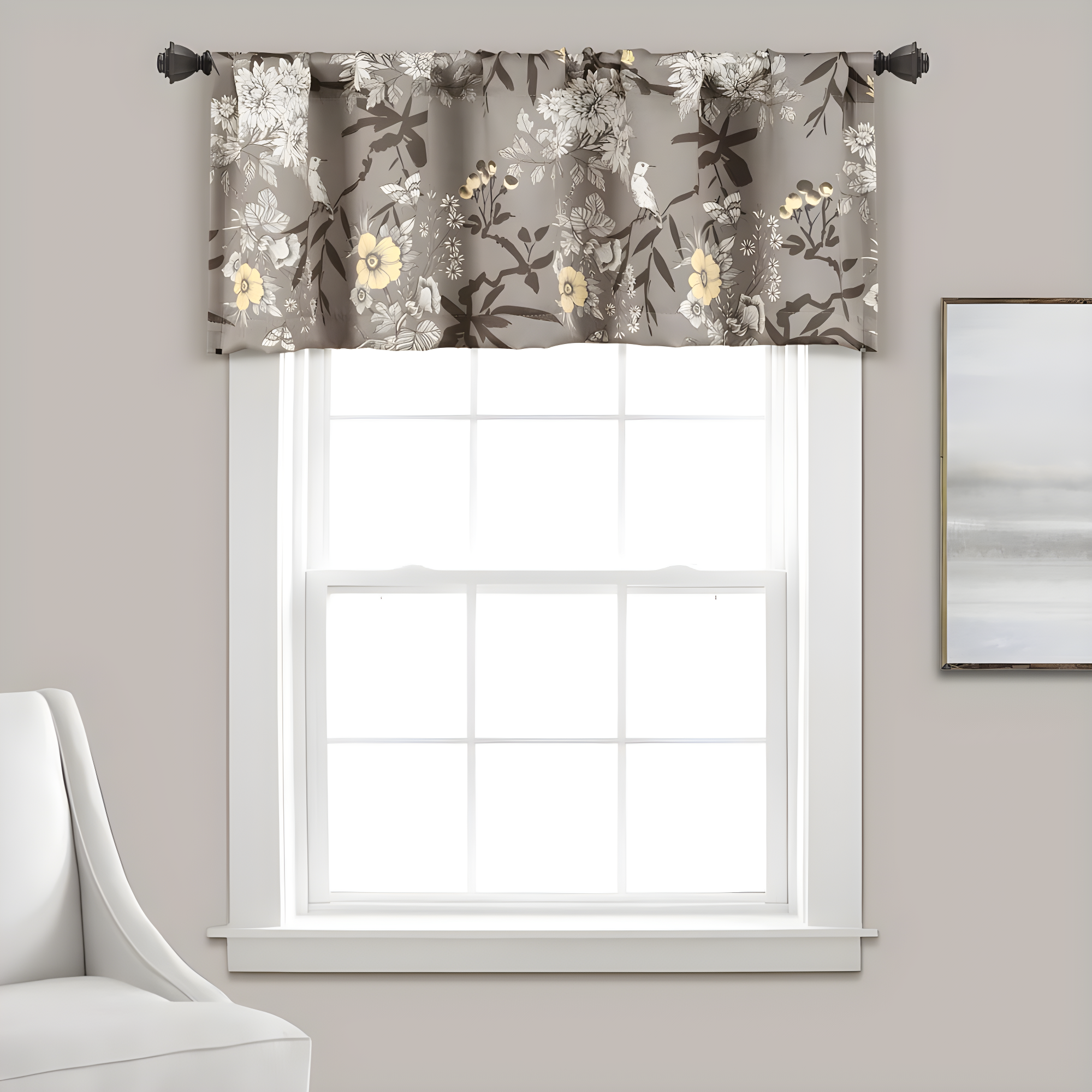 Lush Decor Botanical Garden Floral Tailored 52'' W Window Valance