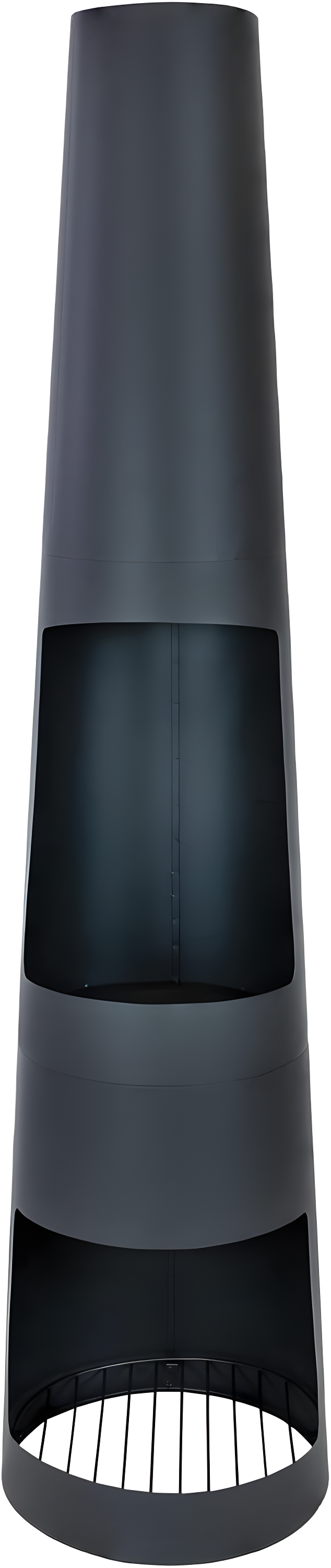 17 Stories 59" Black Finish Steel Outdoor Chiminea Fire Pit with Built-In Log Holder