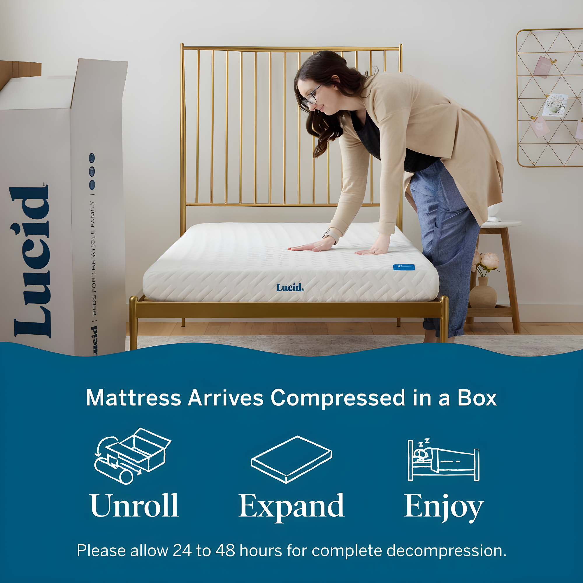 LUCID Firm Cooling Gel infused Memory Foam Mattresses