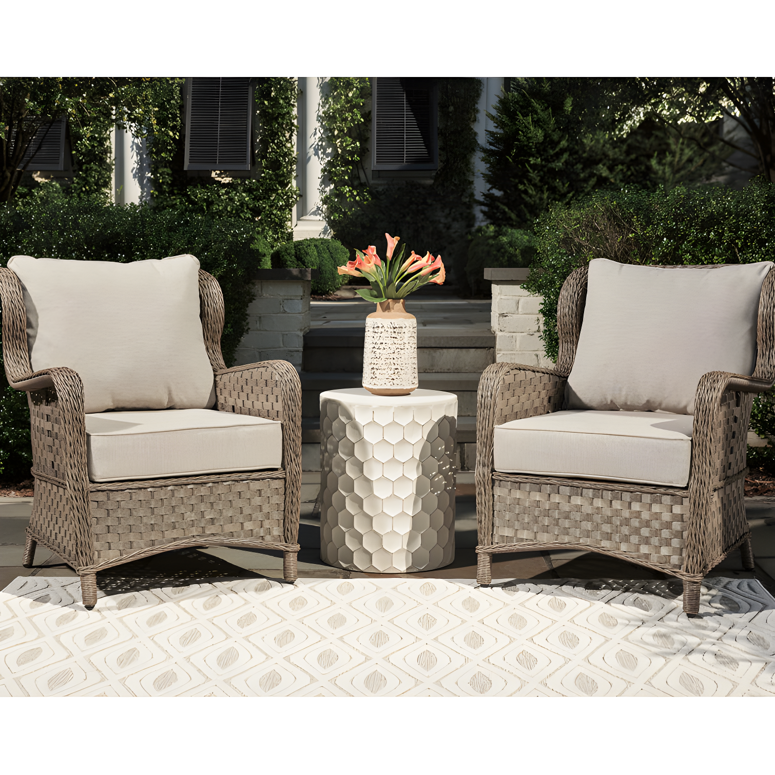 Clear Ridge Lounge Chair with Cushion (Set of 2)