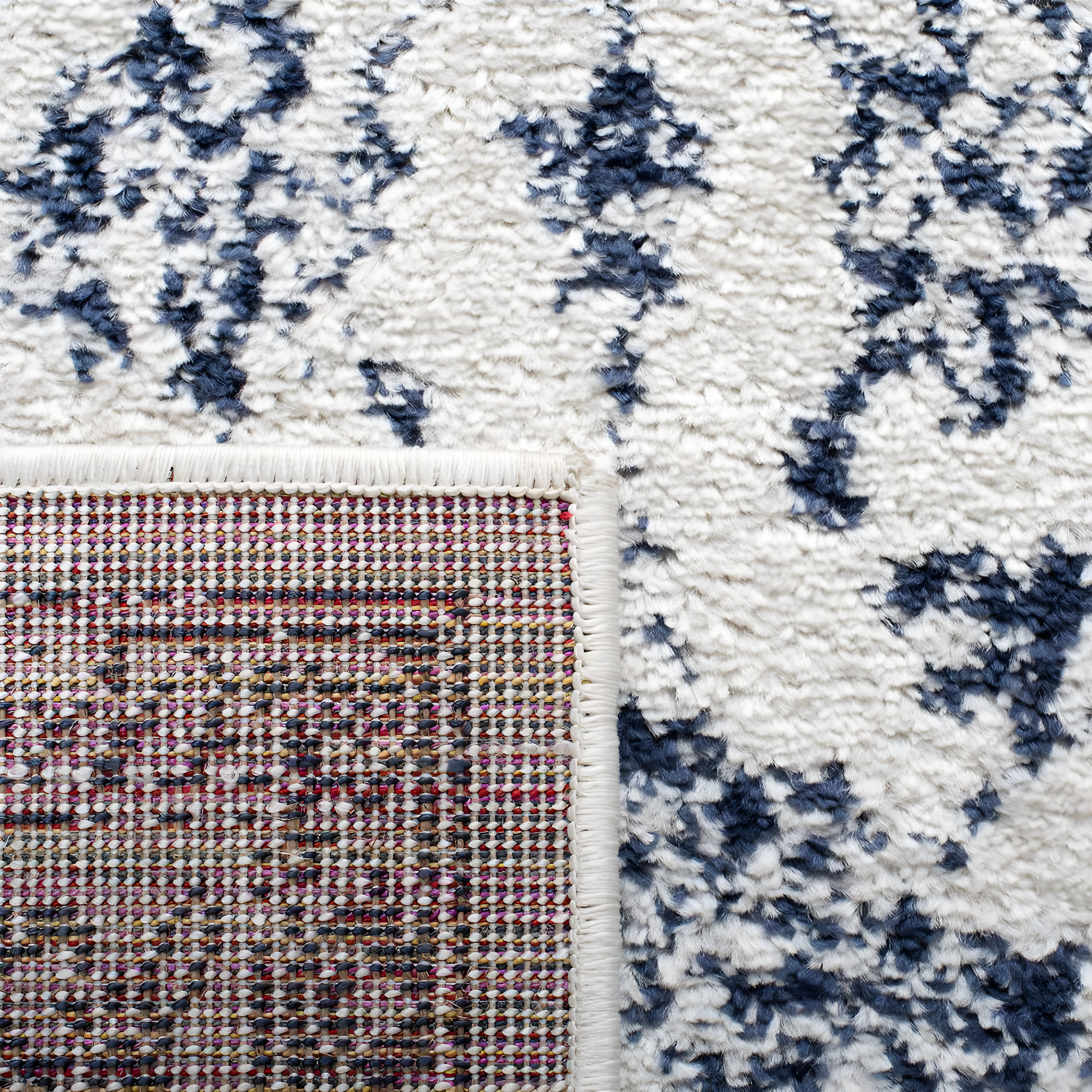 SAFAVIEH Adirondack Wyatt Distressed Area Rug, Ivory/Navy, 11' x 15'