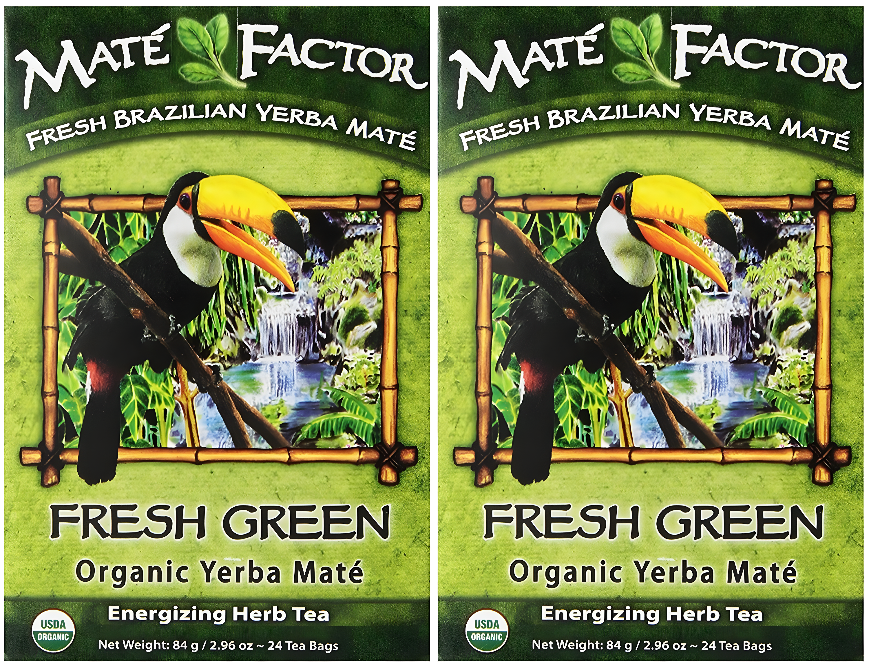 Mate Factor Fresh Green Organic Yerba Mate - Case of 6 - 24 Bags