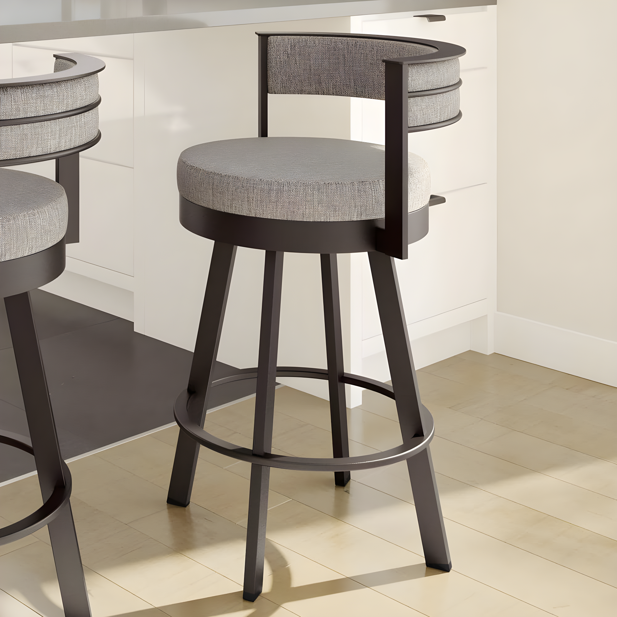 26" Browser Swivel Counter Height Barstool with Upholstered Seat - Amisco