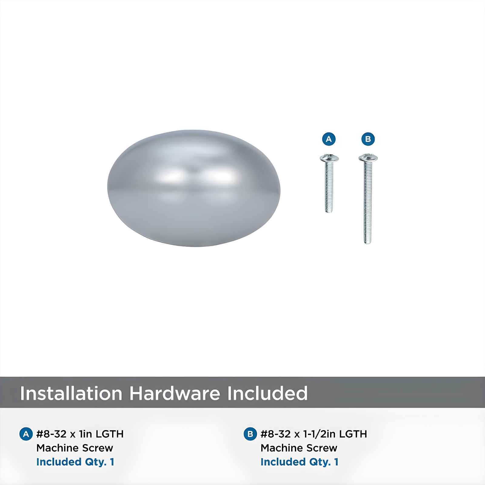 1 3/8" Length Oval Knob Multipack