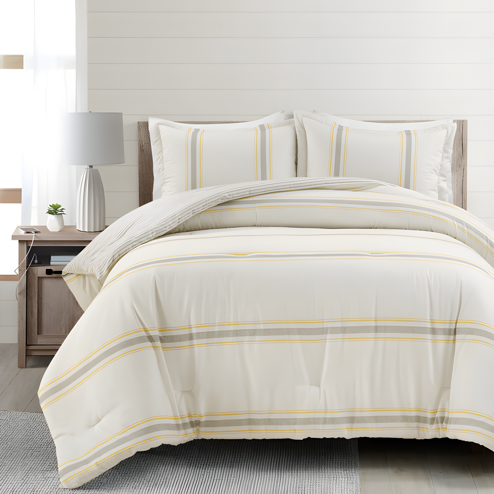 Farmhouse Standard Cotton Reversible Comforter Set