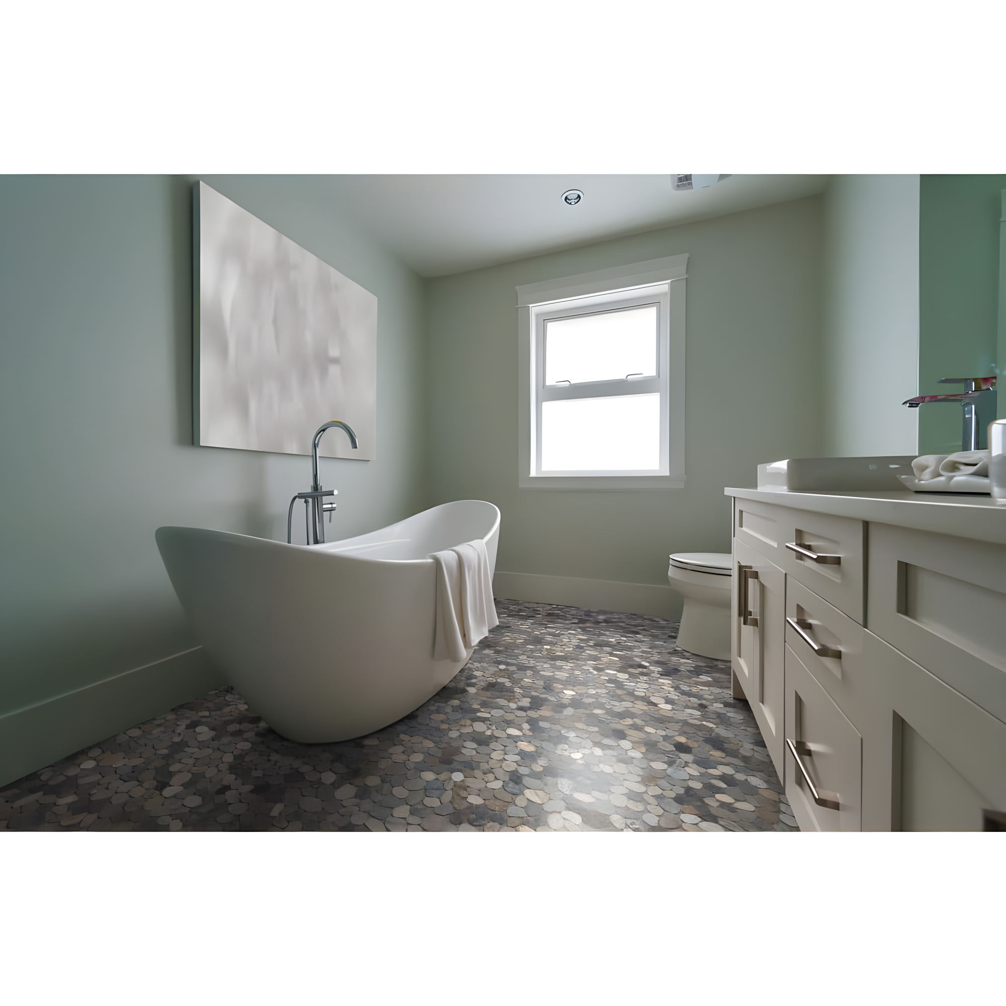 Sliced Pebble Mosaic Wall & Floor Tile