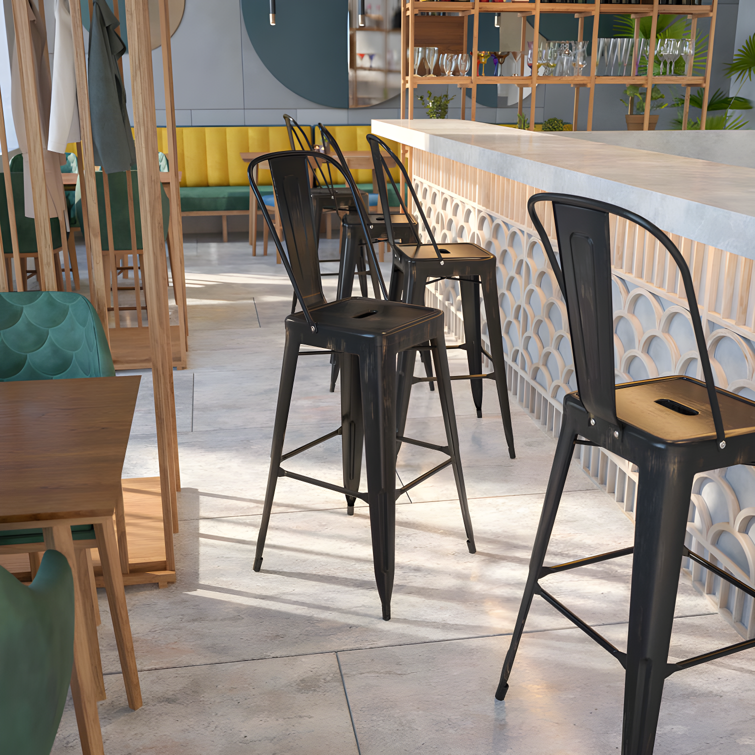 Flash Furniture Metal Outdoor Stool