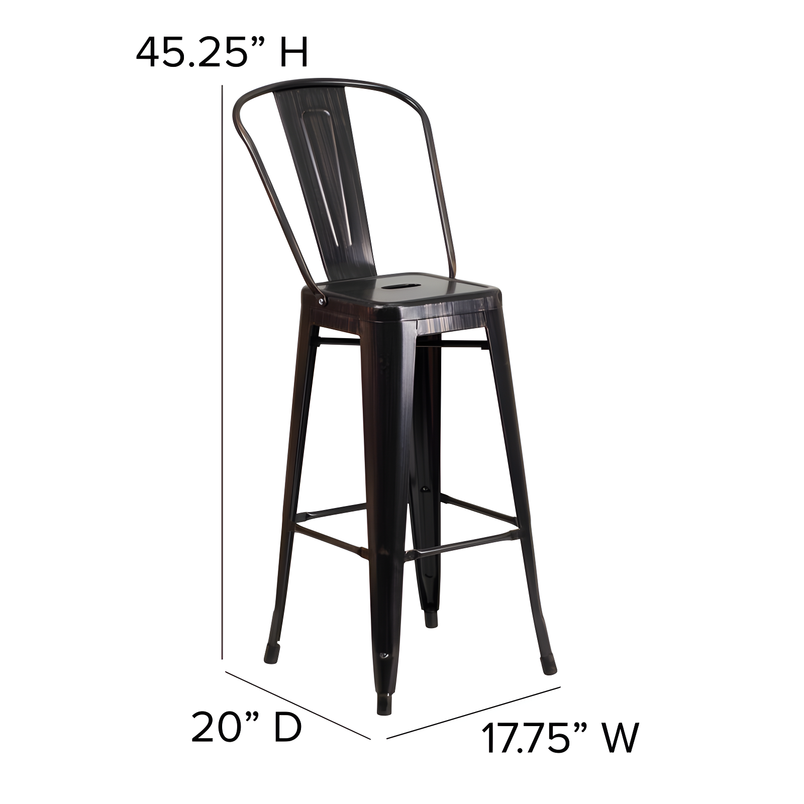 Flash Furniture Metal Outdoor Stool