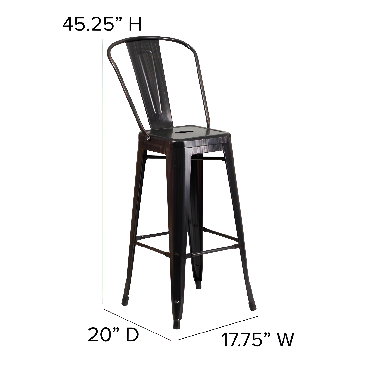 Flash Furniture Metal Outdoor Stool