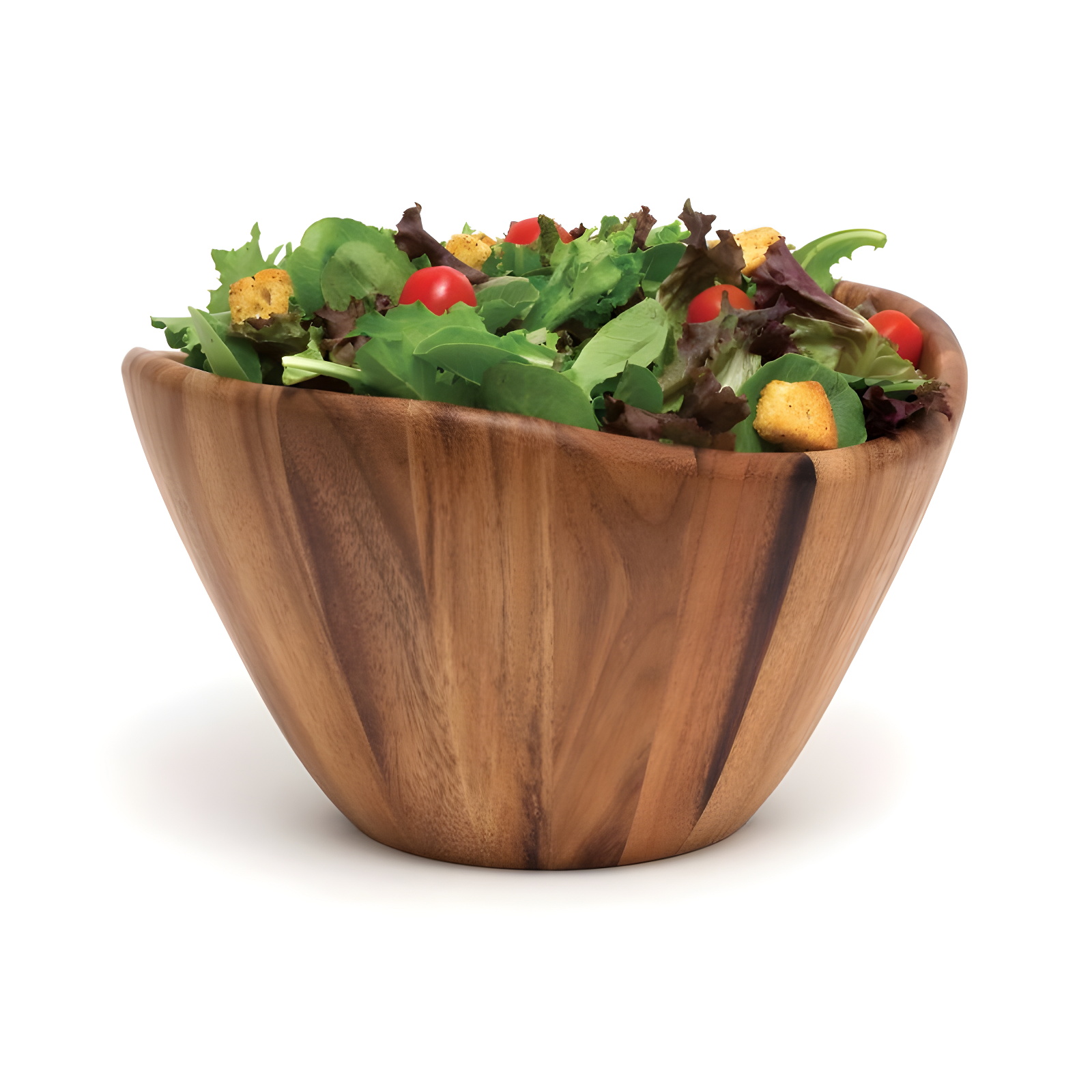Lipper Acacia Wave Bowl, Large With Servers
